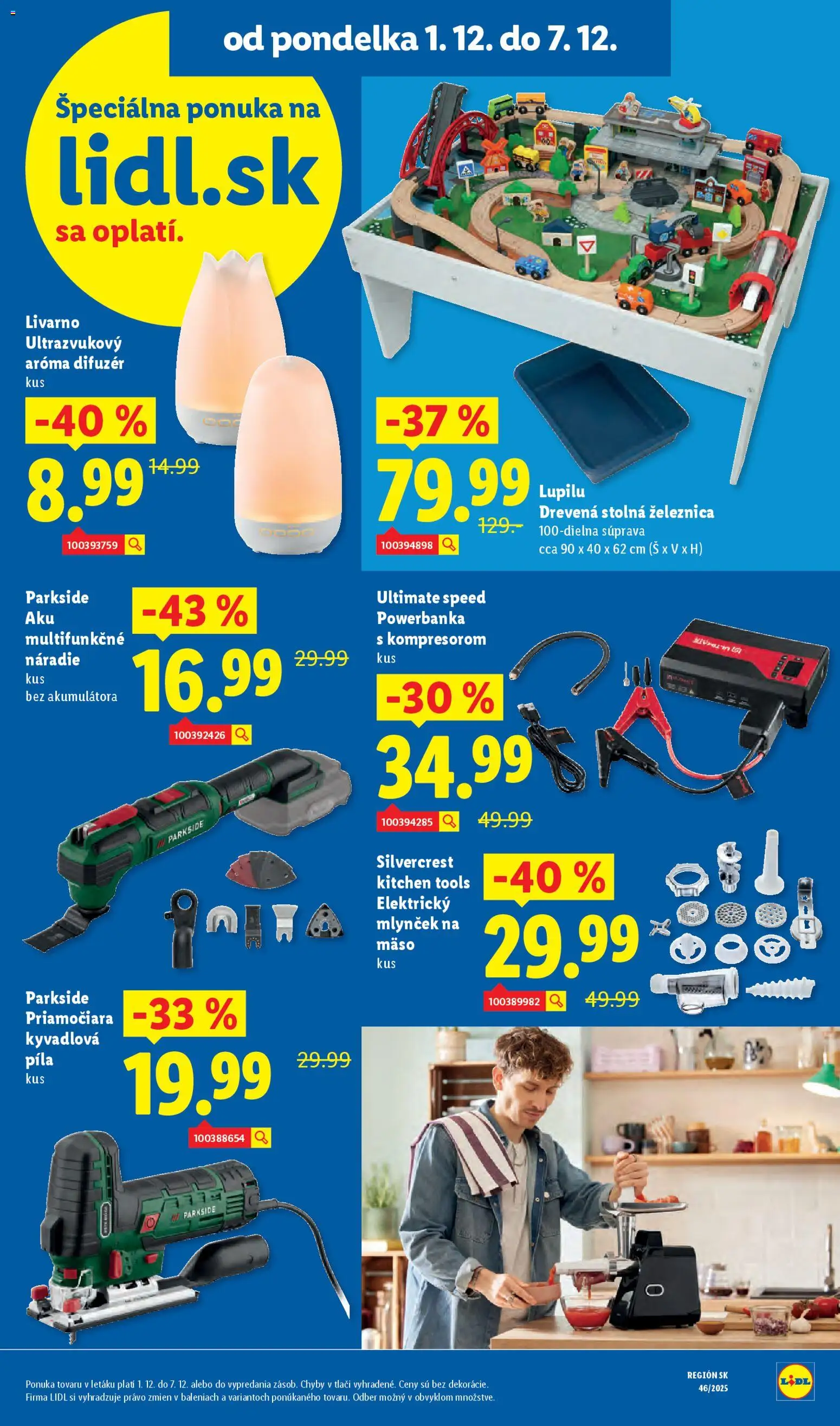Nové Lidl akcie – leták je platný od 01.12.2025 | Strana: 59 | Produkty: Difúzer, Aroma difúzer, Píla, Náradie