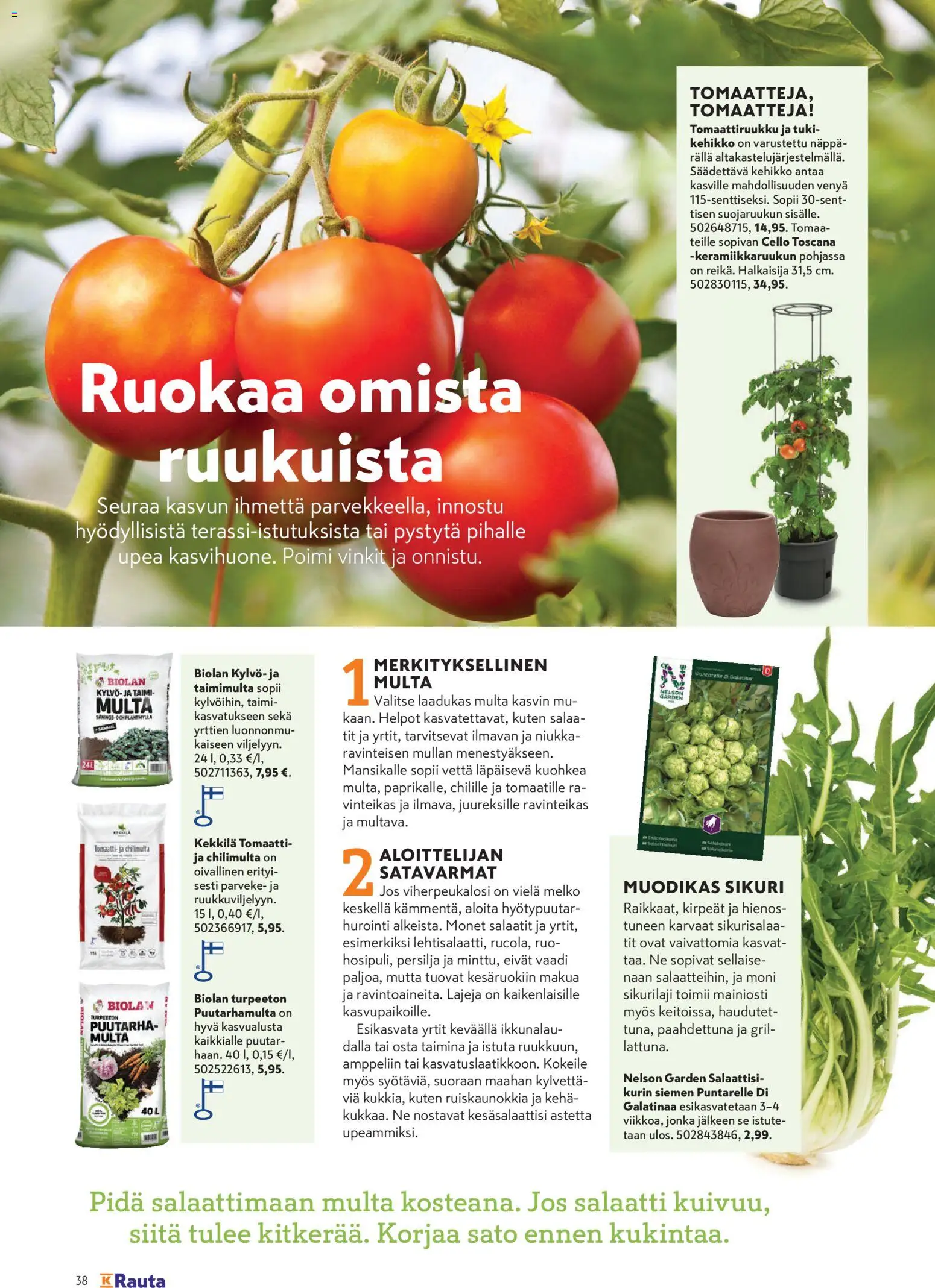 K-Rauta tarjoukset - Pihalla  – voimassa 01.04.2026 alkaen | Sivu: 38 | Tuotteet: Multa, Persilja, Salaatti