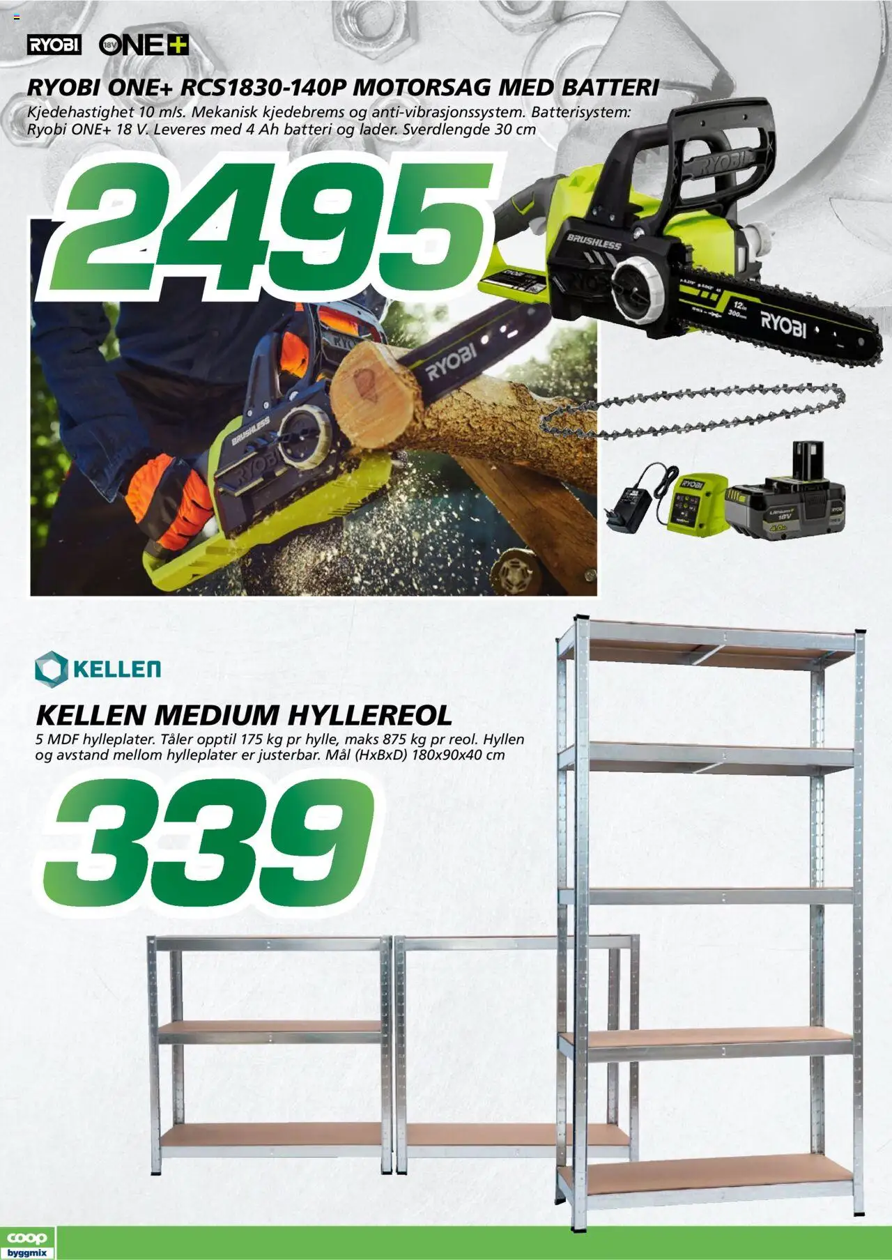  | Side: 8 | Produkter: Motorsag, Dartpilar, Batteri