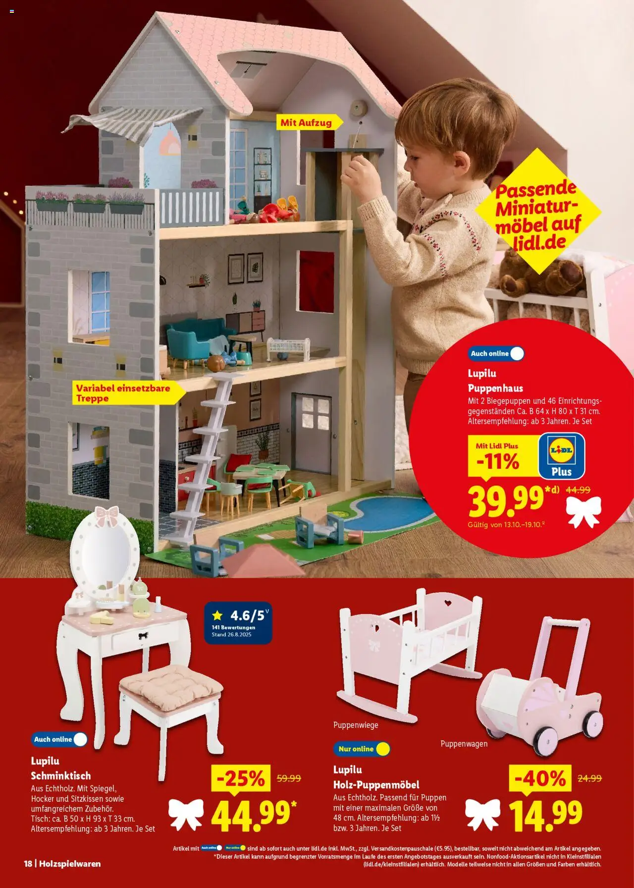 Lidl - Prospekt – gültig ab 11.10.2025 | Seite: 18 | Produkte: Hocker, Tisch, Schminktisch
