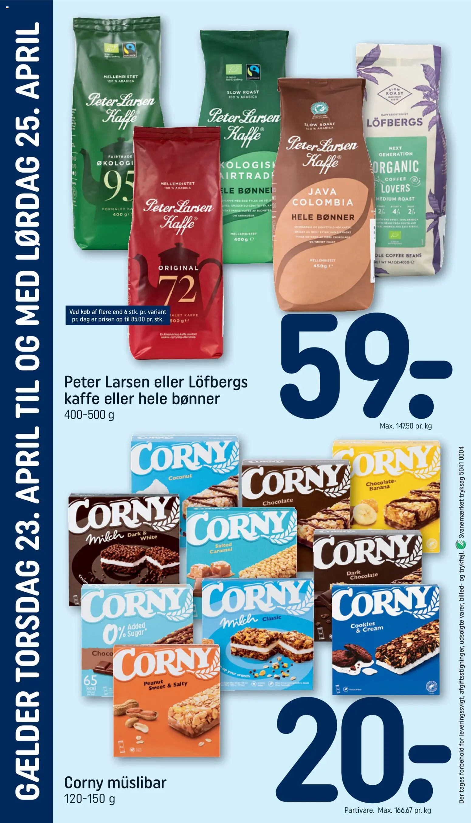 Rema 1000 tilbudsavis – gyldig fra 23.04.2026 | Side: 4 | Produkter: Kaffe, Chokolade, Cookies, Bønner