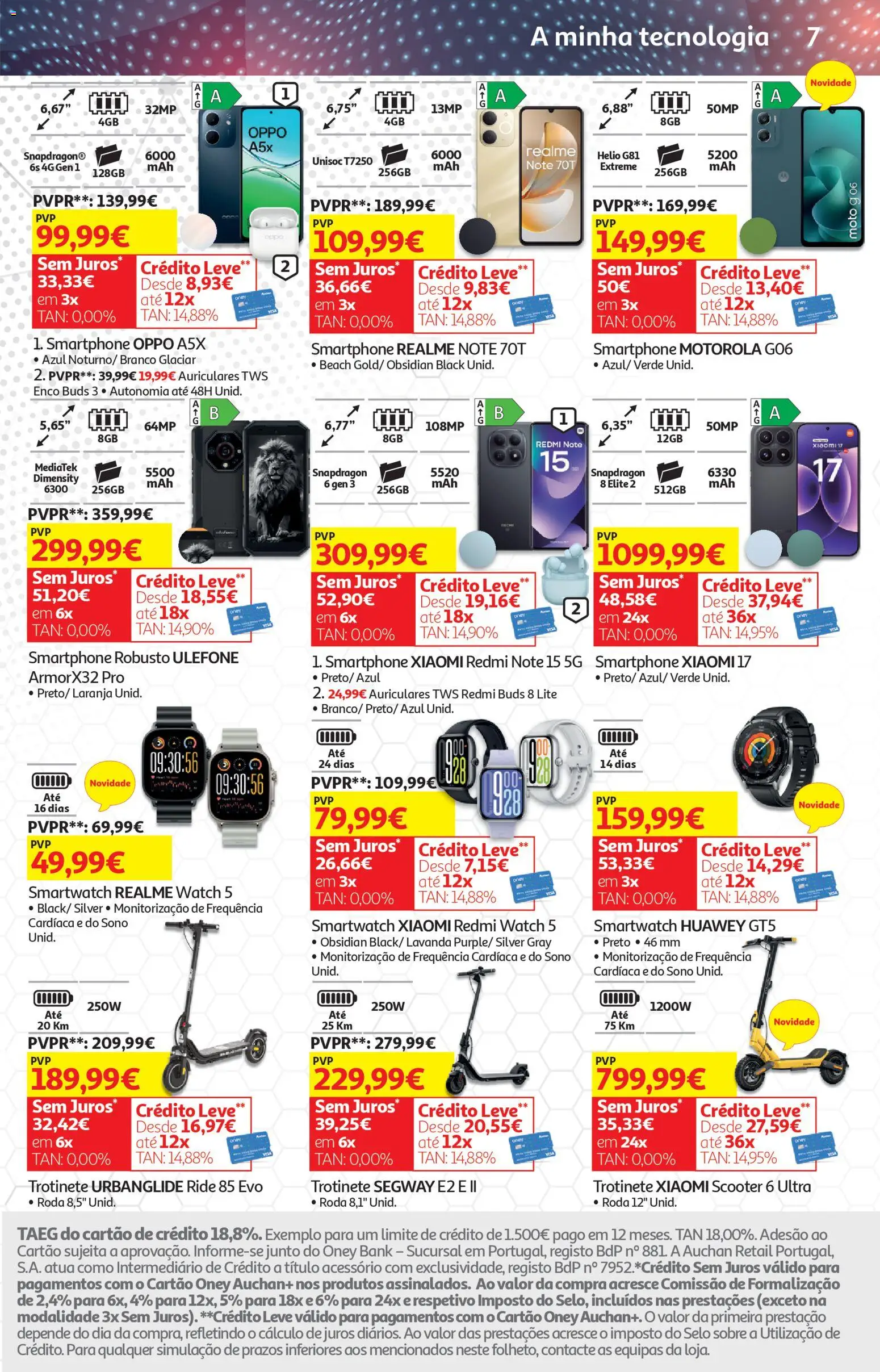 Auchan - Festa das Marcas │ válido de 03.03.2026 | Página: 30 | Produtos: Smartphone, Smartwatch, Trotinete