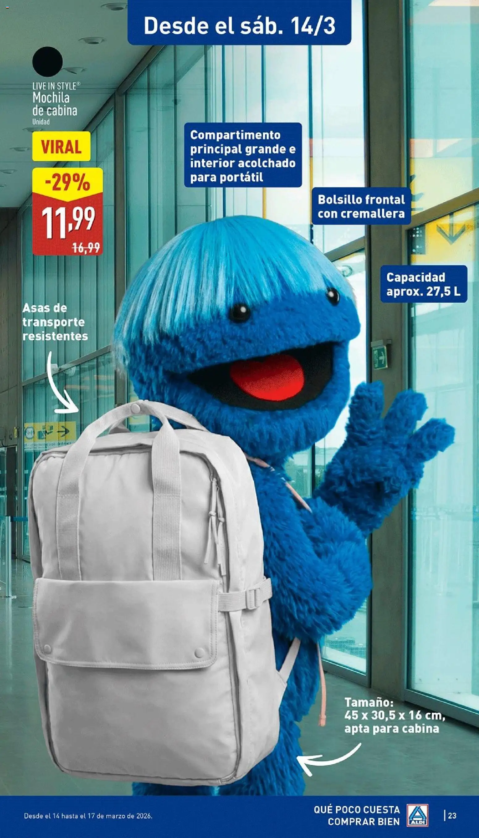 Aldi folleto Península │ válido desde el 09.03.2026 | Página: 23 | Productos: Mochila