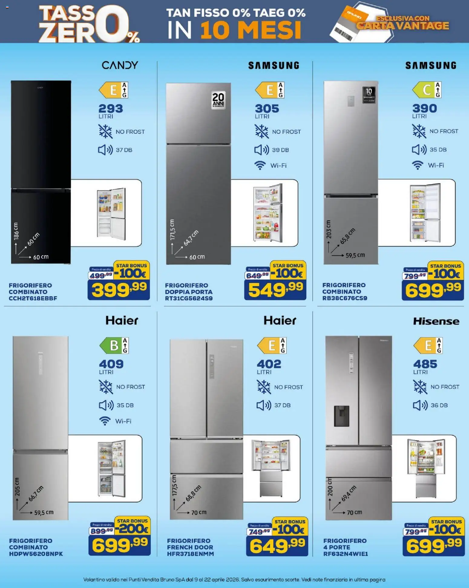 Volantino BRUNO del 09.04.2026 | Pagina: 27 | Prodotti: Frigorifero, Frigorifero combinato, Samsung