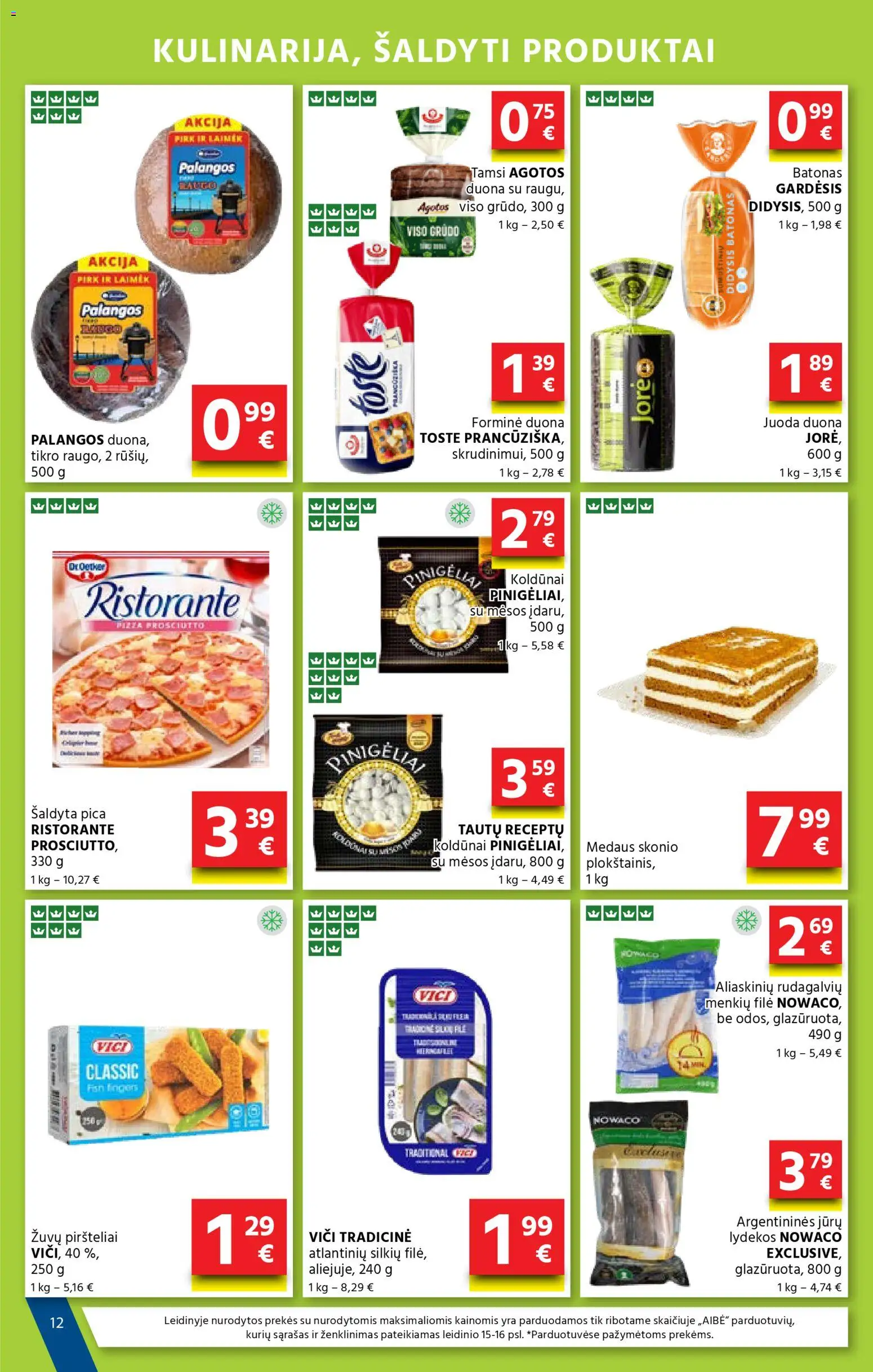 AIBE akcijos nuo 27.11.2025 | Puslapis: 12 | Prekių: Batonas, Duona, Pica