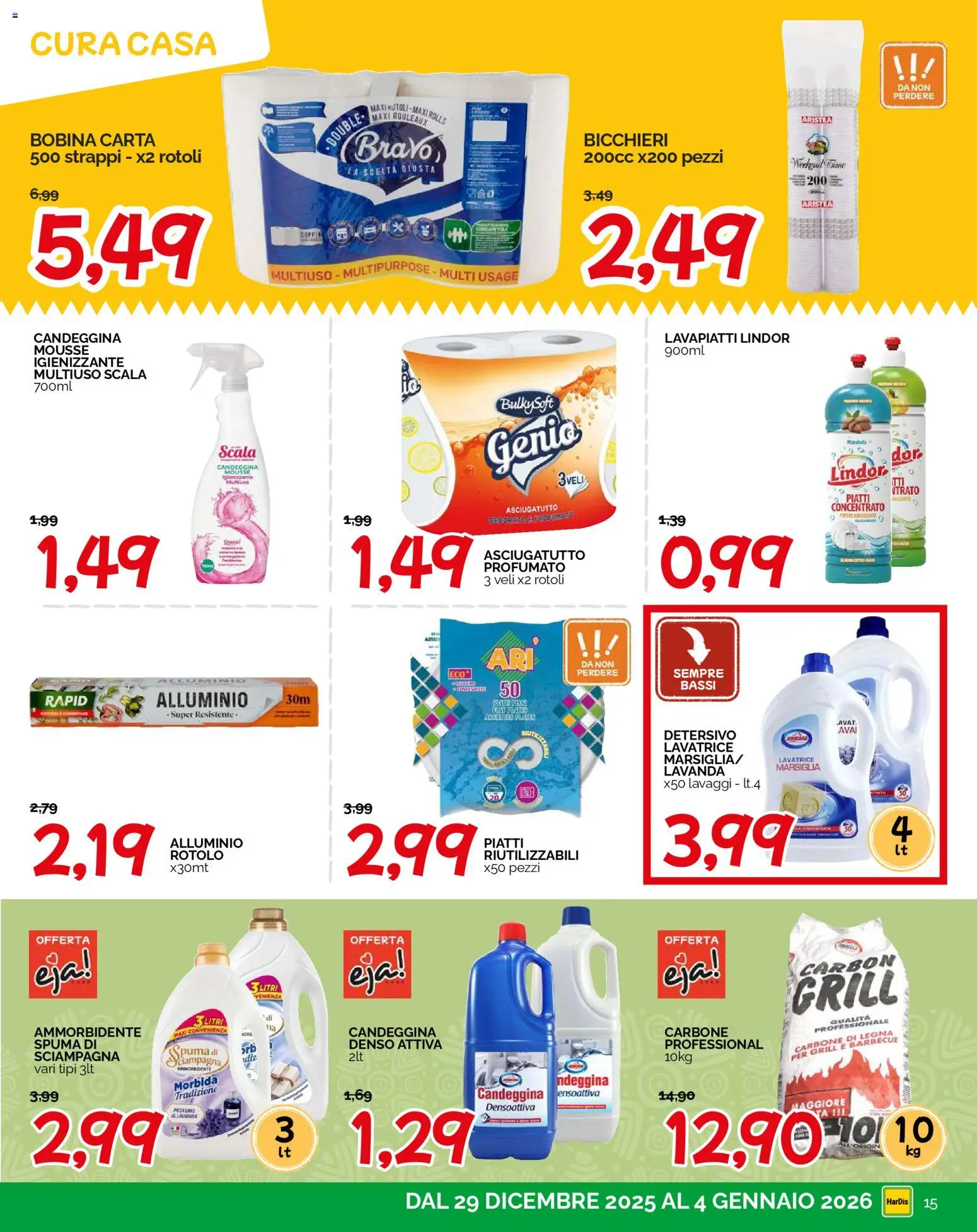 Volantino HarDis del 29.12.2025 | Pagina: 15 | Prodotti: Ammorbidente, Candeggina, Scala, Asciugatutto