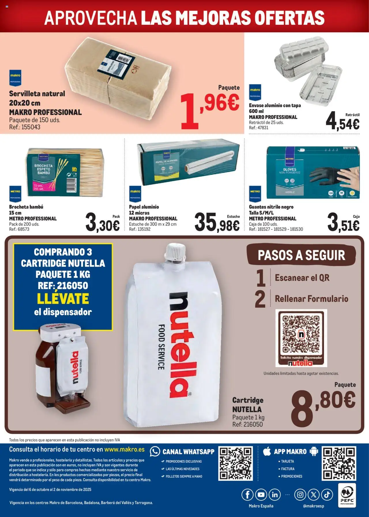 Makro - Ofertas Cataluña │ válido desde el 06.10.2025 | Página: 7 | Productos: Guantes, Dispensador, Peso, Caja