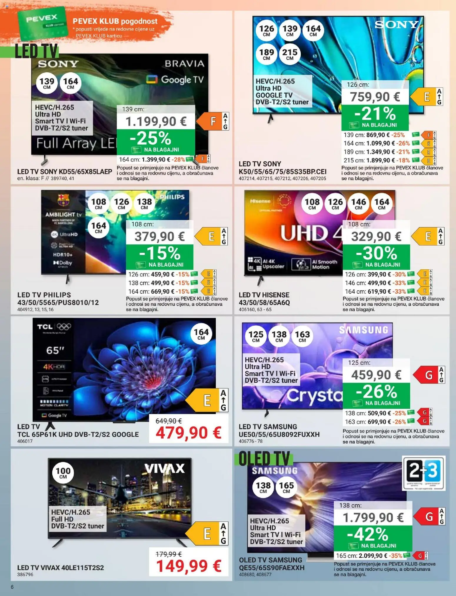 Pevex katalog | vrijedi od 05.03.2026 | Stranica: 6 | Proizvodi: Smart TV, Tv