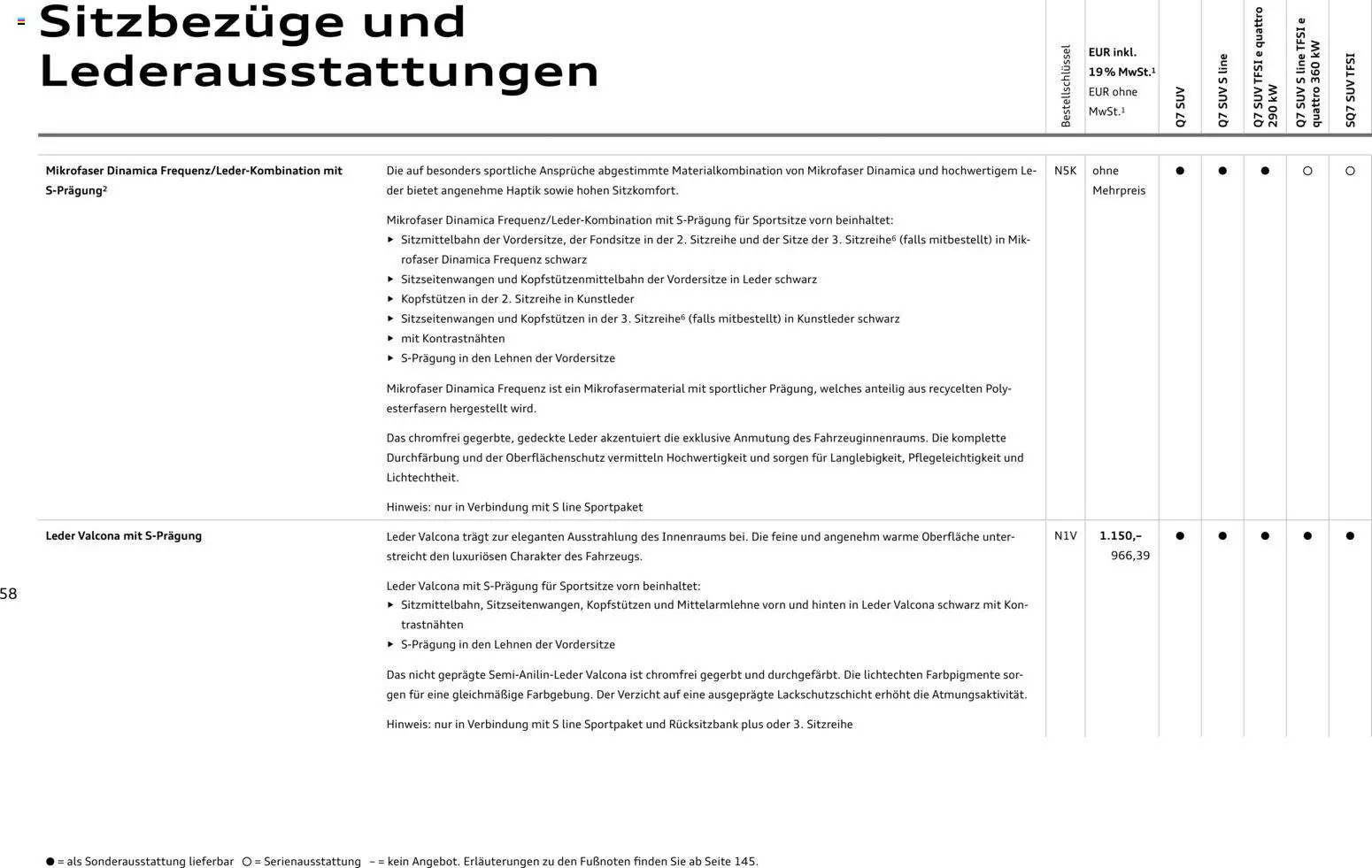 Audi Q7 – gültig ab 28.10.2025 | Seite: 58