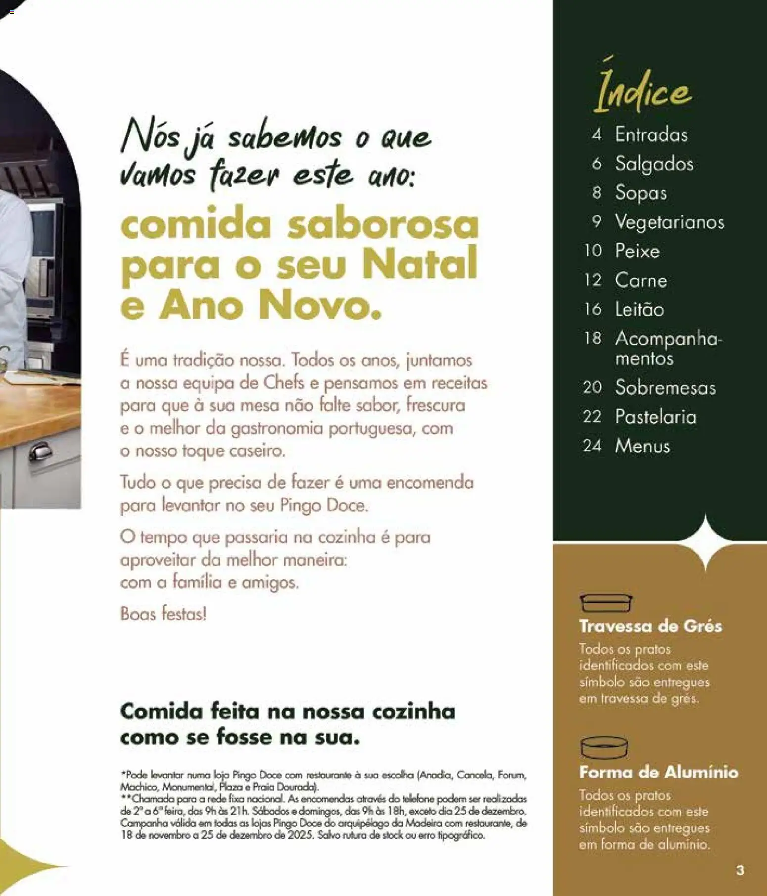 Pingo Doce Encomendas de Natal Madeira │ válido de 19.11.2025 | Página: 3 | Produtos: Telefone, Pratos, Mesa, Peixe