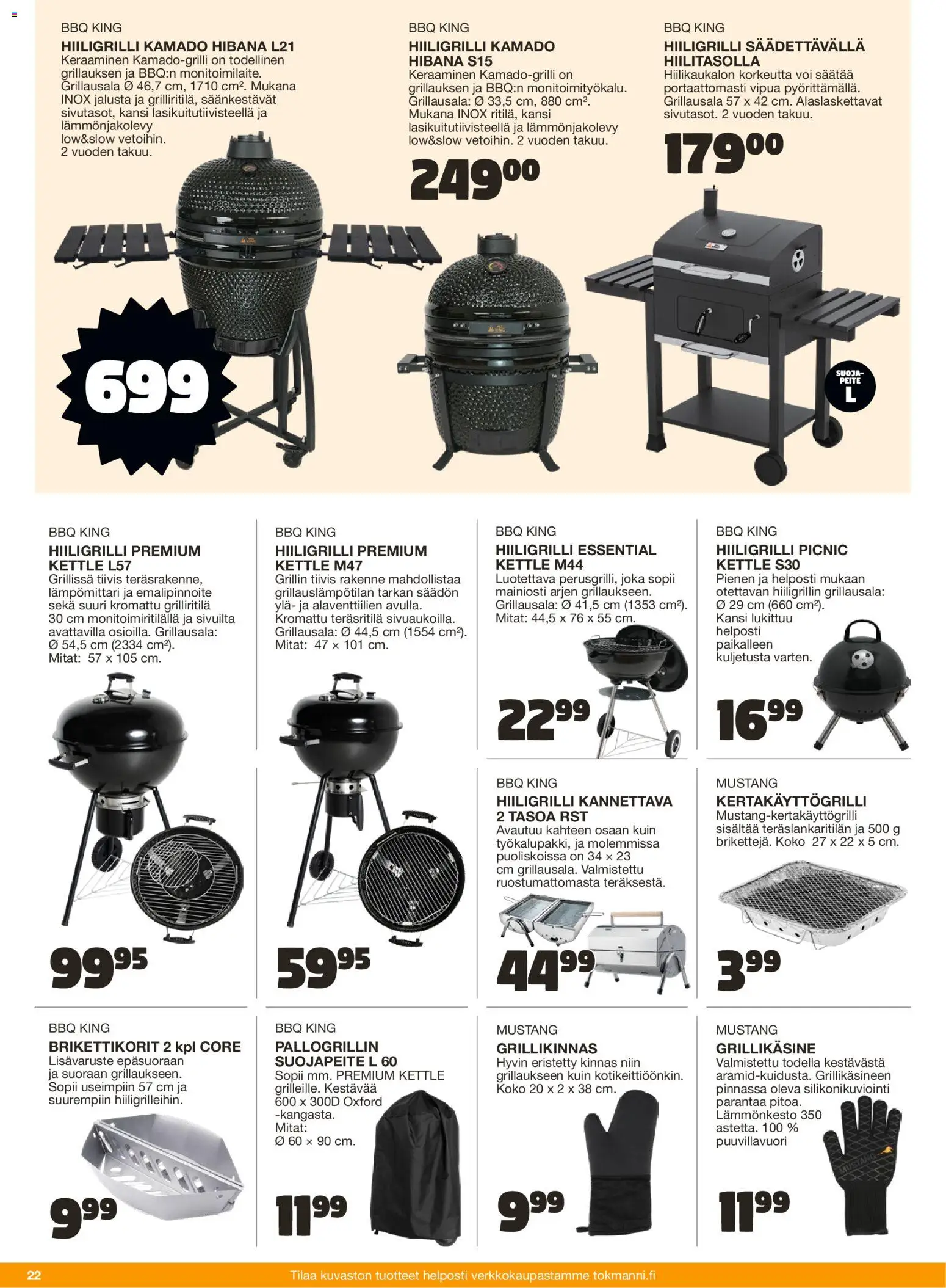 Tokmanni - Kesä 2026 – voimassa 02.04.2026 alkaen | Sivu: 22 | Tuotteet: Lämpömittari, Jalusta, Voi, Hiiligrilli