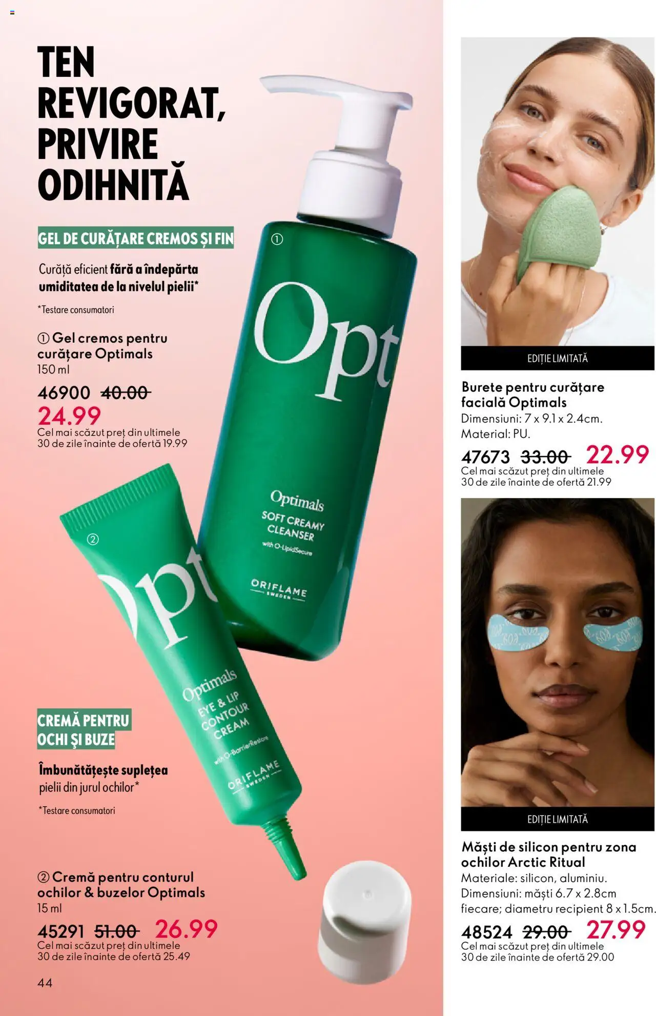 Oriflame catalog 13 2025 – valabil de la 10.09.2025 | Pagină: 44 | Produse: Gel de curățare, Burete, Cremă