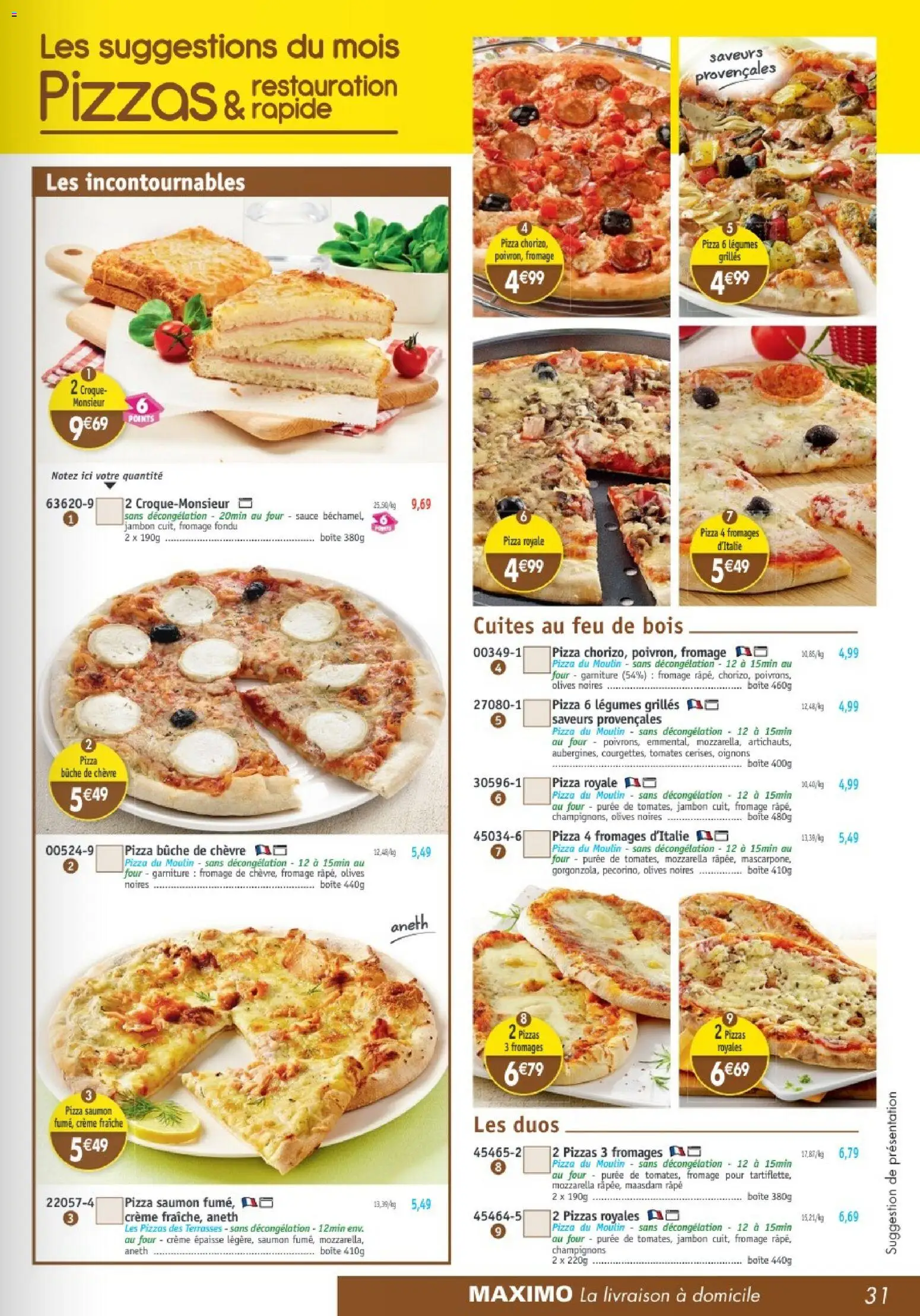 {H1} | Page: 31 | Produits: Fromage, Jambon, Oignons, Crème