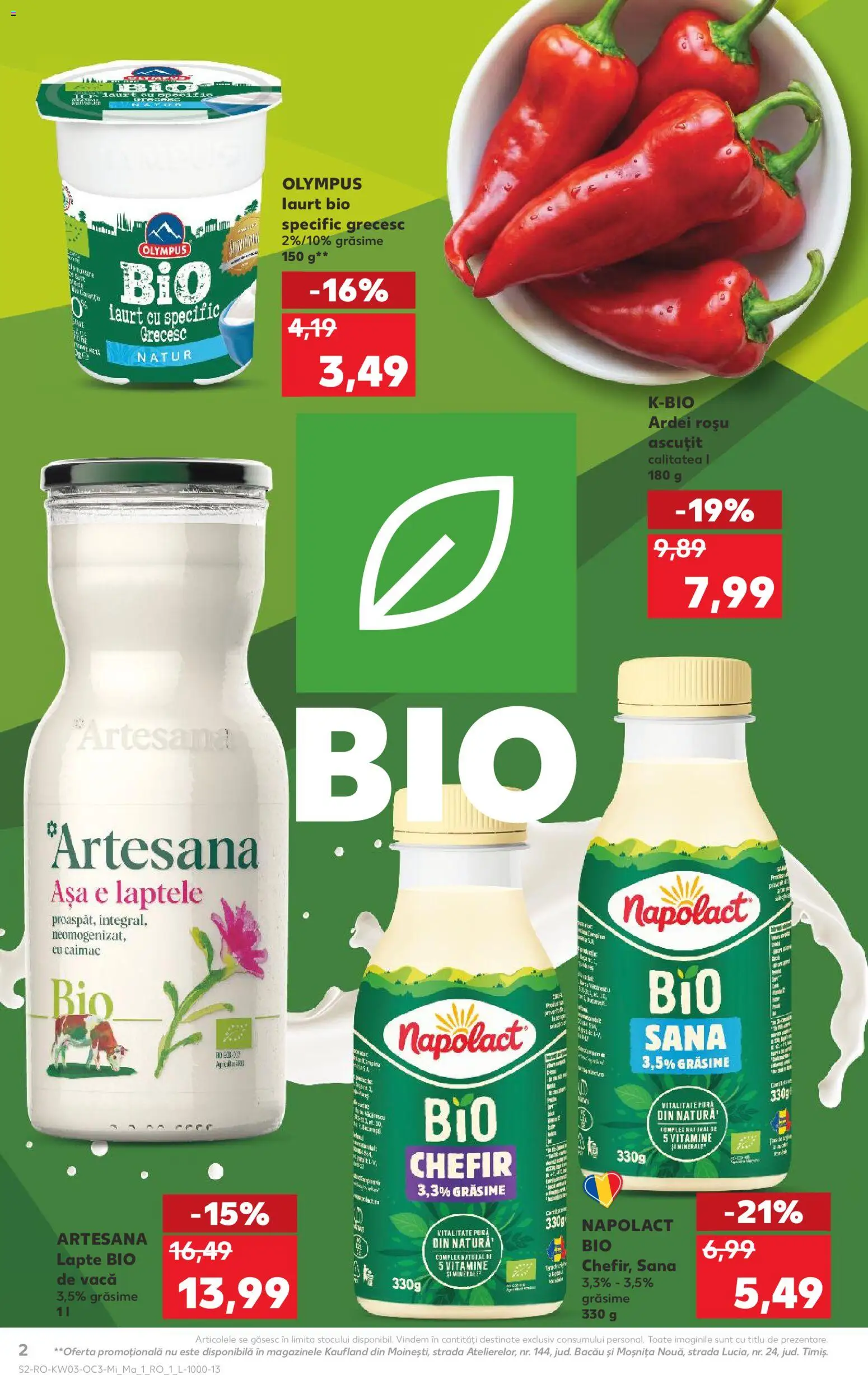 Noul catalog Kaufland – valabil de la 14.01.2026 | Pagină: 2 | Produse: Şerit ödül, Ardei, Lapte, Kefir