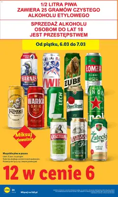 Pogląd oferty "WARKA CLASSIC 1478, Polski chmiel KLASYCZNY SMAK" - ważna od 05.03.2026 | Strona: 24 | Produkty: Leżak, Warka, Harnaś, Piwo