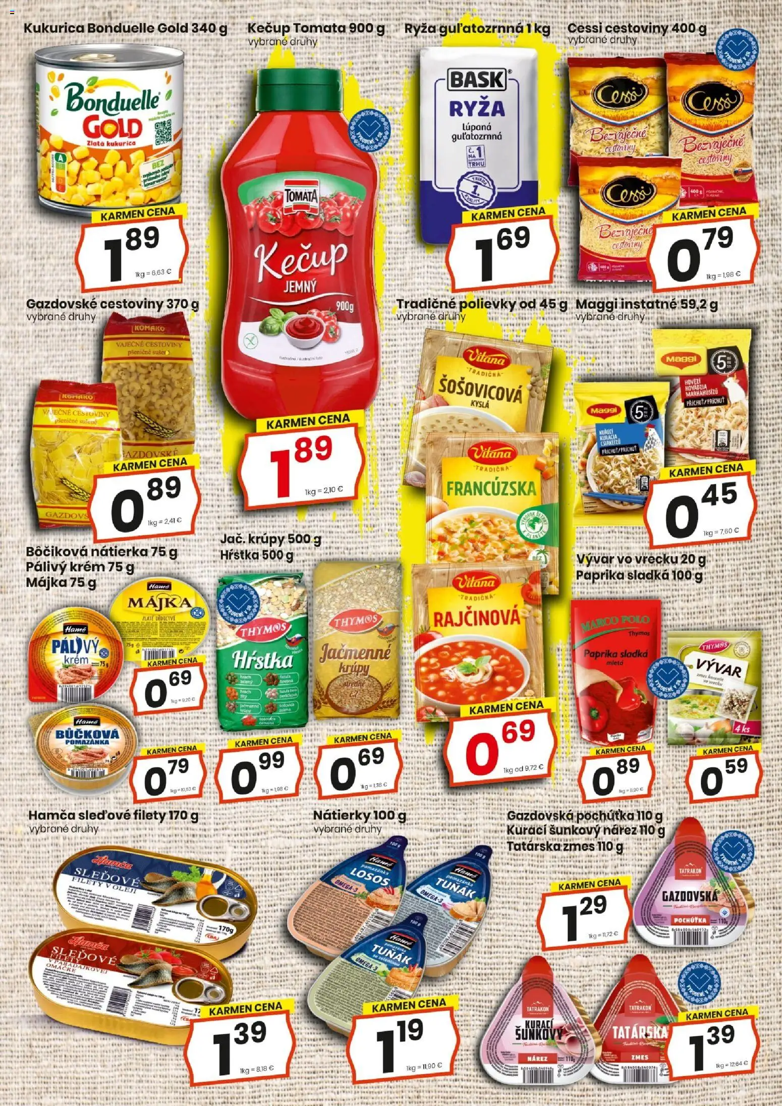 Nové KARMEN CBA akcie – leták je platný od 22.01.2026 | Strana: 9 | Produkty: Ryža, Losos, Kečup, Krém