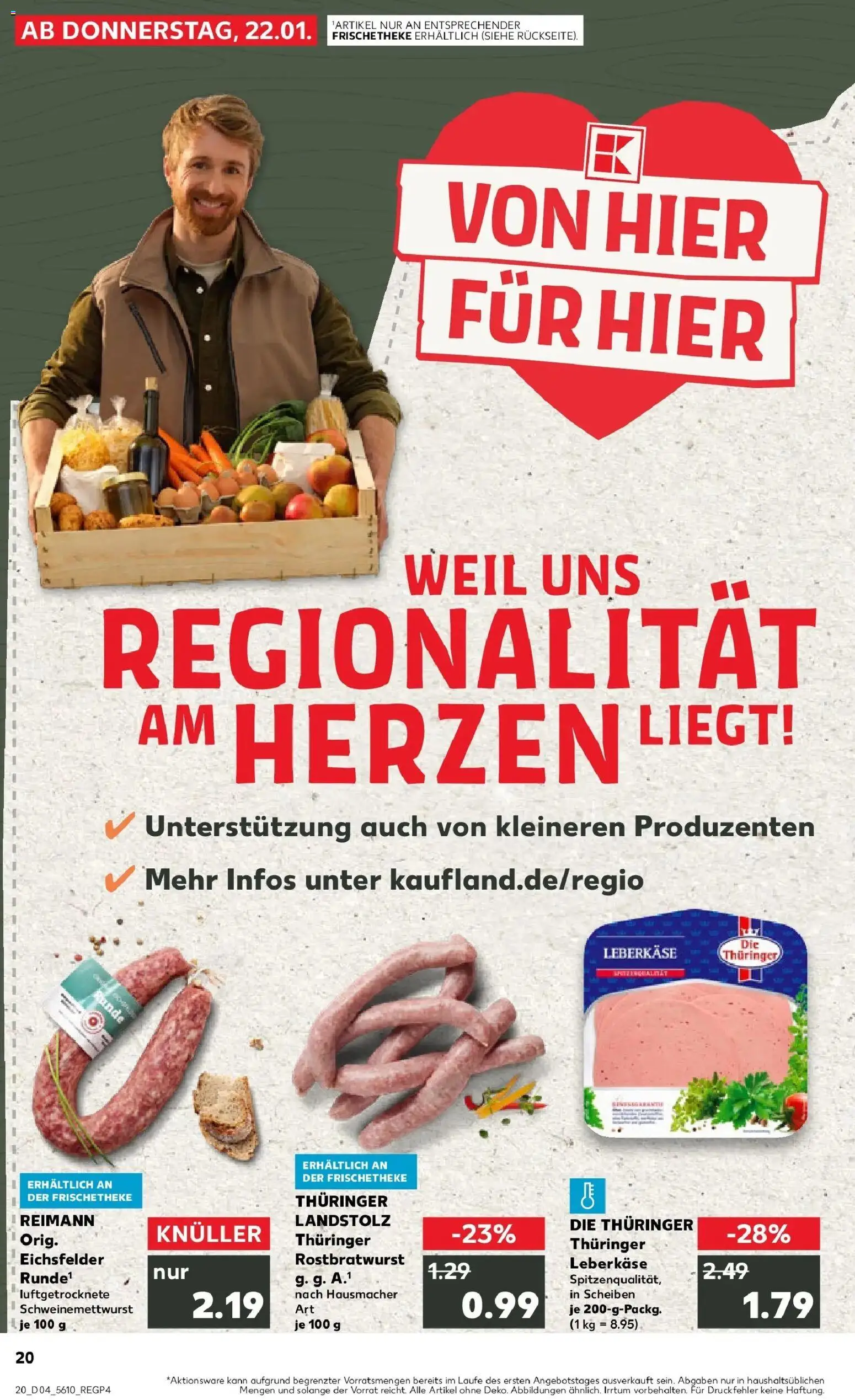 Kaufland prospekt Eisenach	 – gültig ab 25.01.2026 | Seite: 20 | Produkte: Leberkase