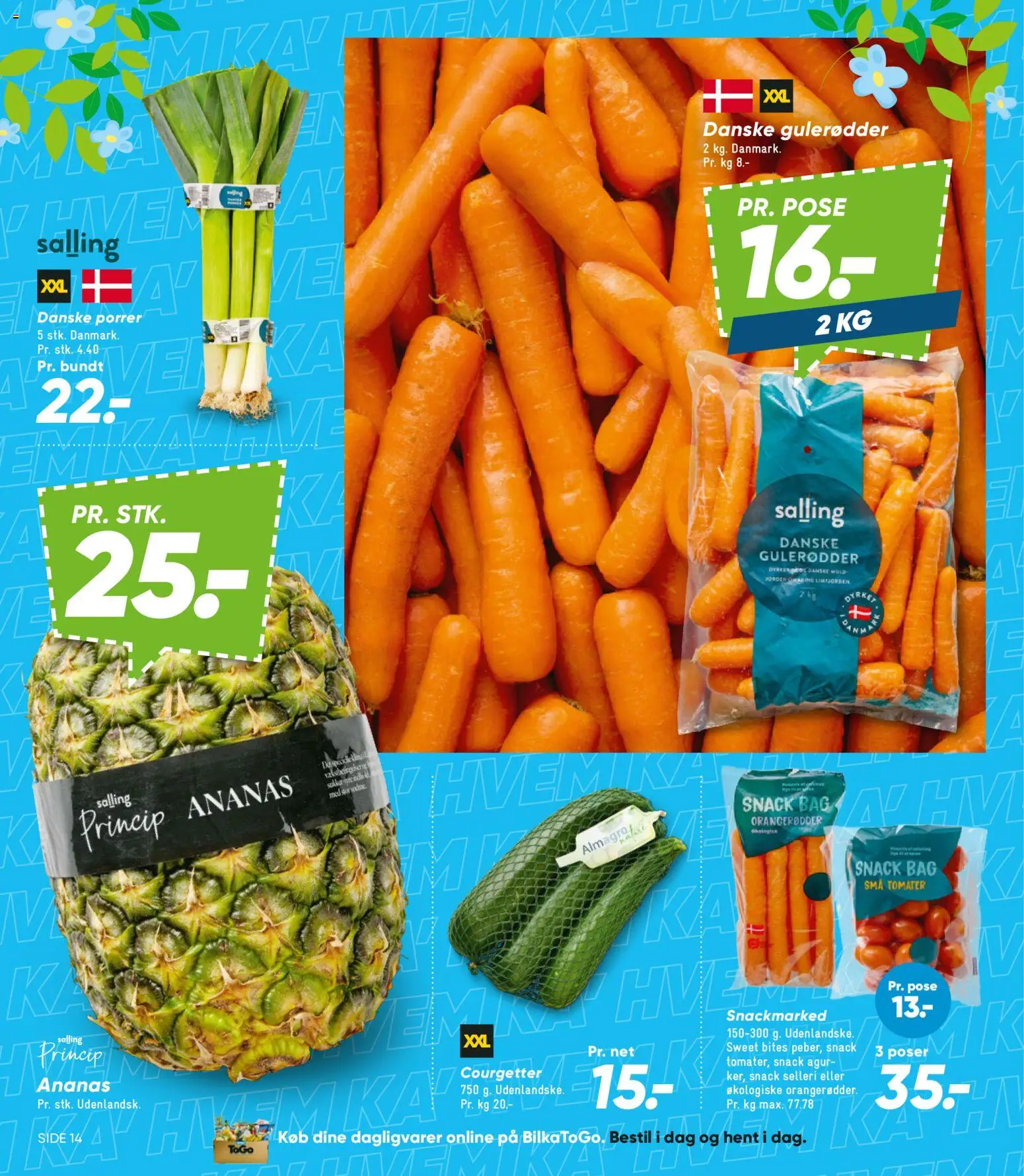 Bilka tilbudsavis – gyldig fra 04.04.2026 | Side: 14 | Produkter: Tomater, Ananas, Porrer, Selleri