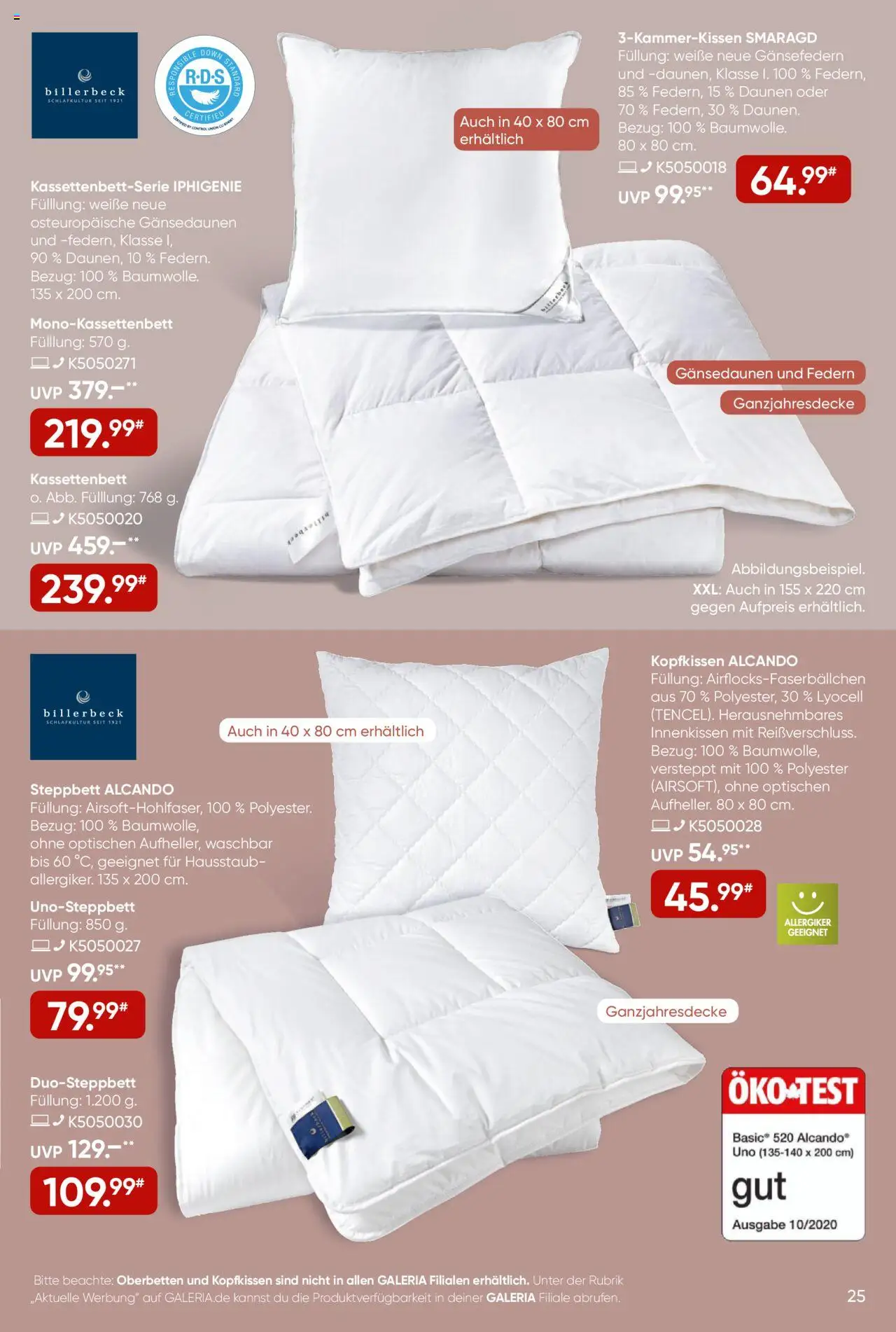 Galeria Karstadt Kaufhof Prospekt 	 – gültig ab 10.09.2025 | Seite: 25 | Produkte: Kopfkissen