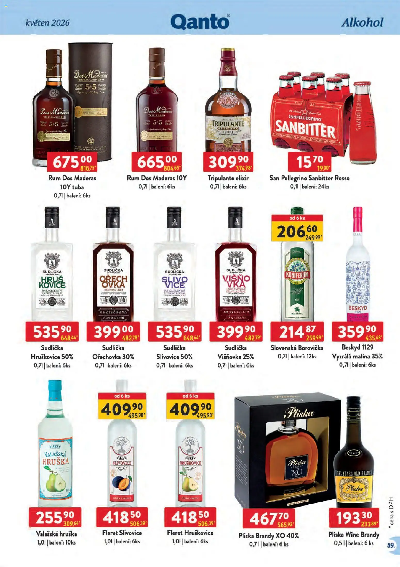 Astur & Qanto leták - Velkoobchod 05/2026 od 01.05.2026 | Strana: 39 | Produkty: Hruškovice, Rum, Tuba, Brandy