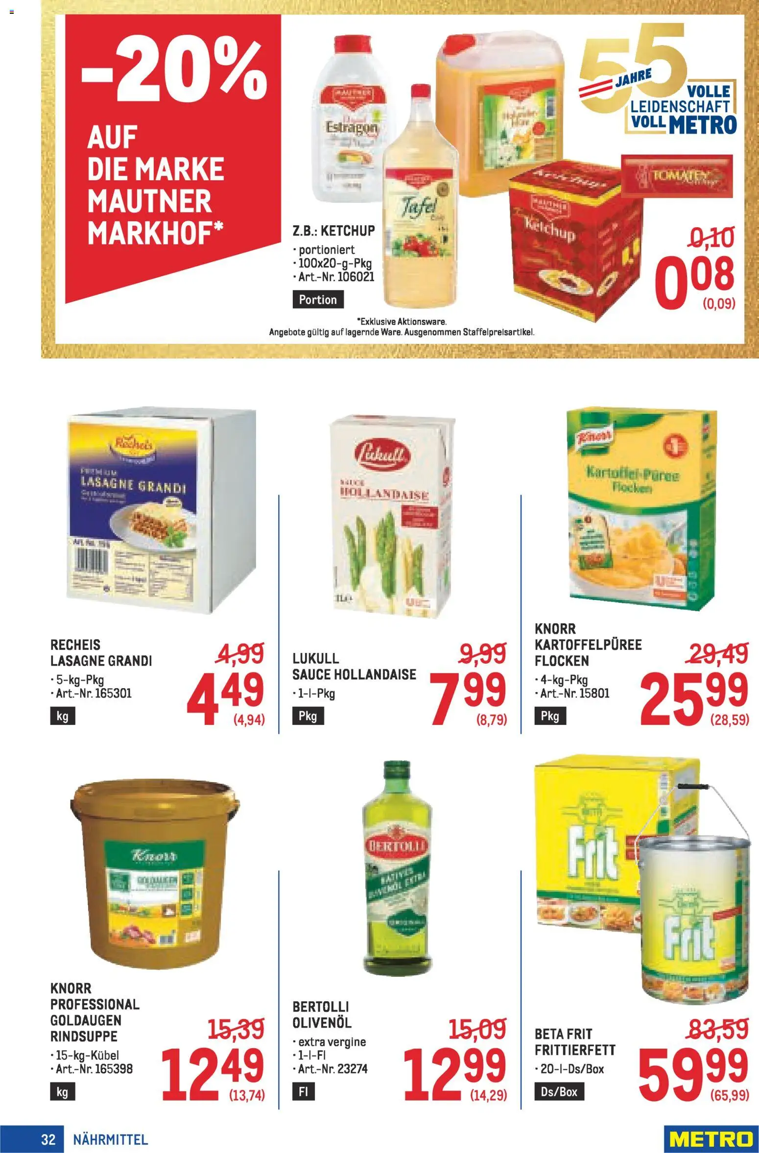 Metro angebote Profi gültig ab 30.04.2026 | Seite: 32 | Produkte: Ketchup, Flocken