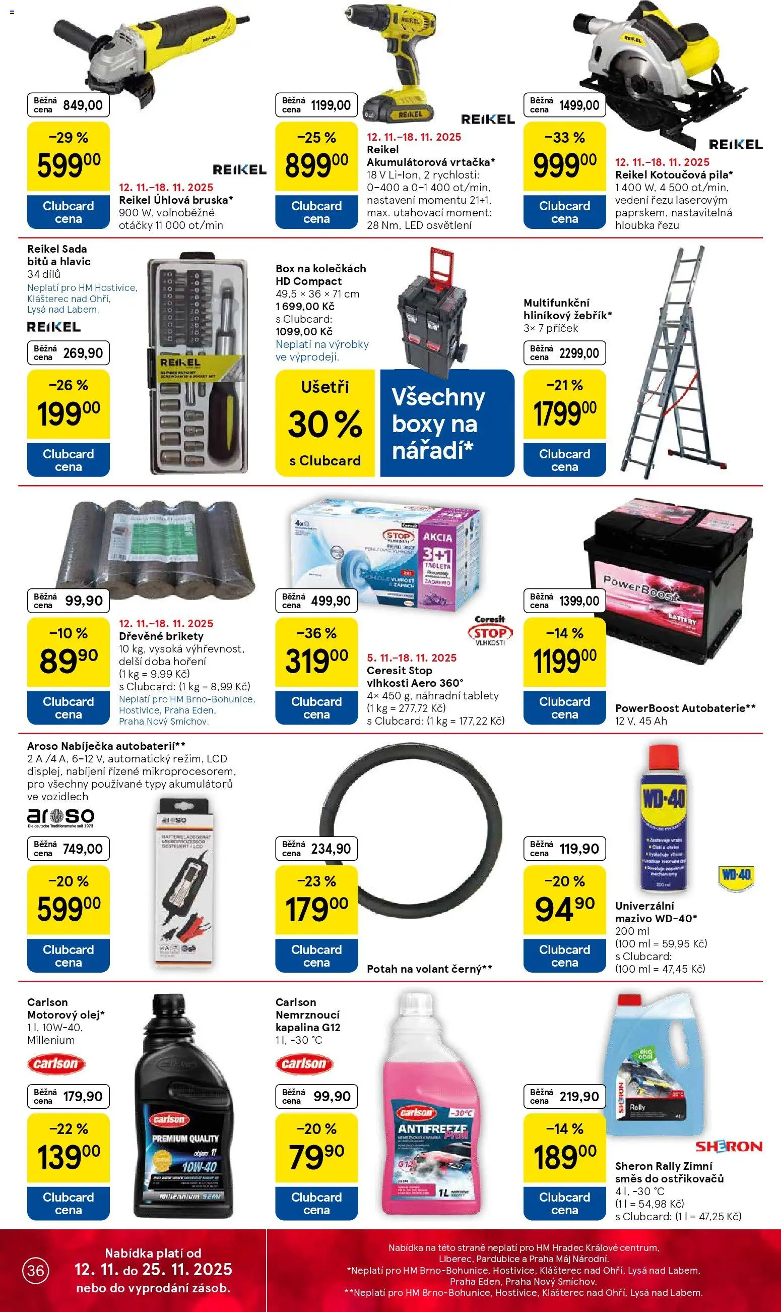 Tesco leták - Hypermarket od 12.11.2025 | Strana: 36 | Produkty: Box, Brikety, Nabíječka autobaterií, LED