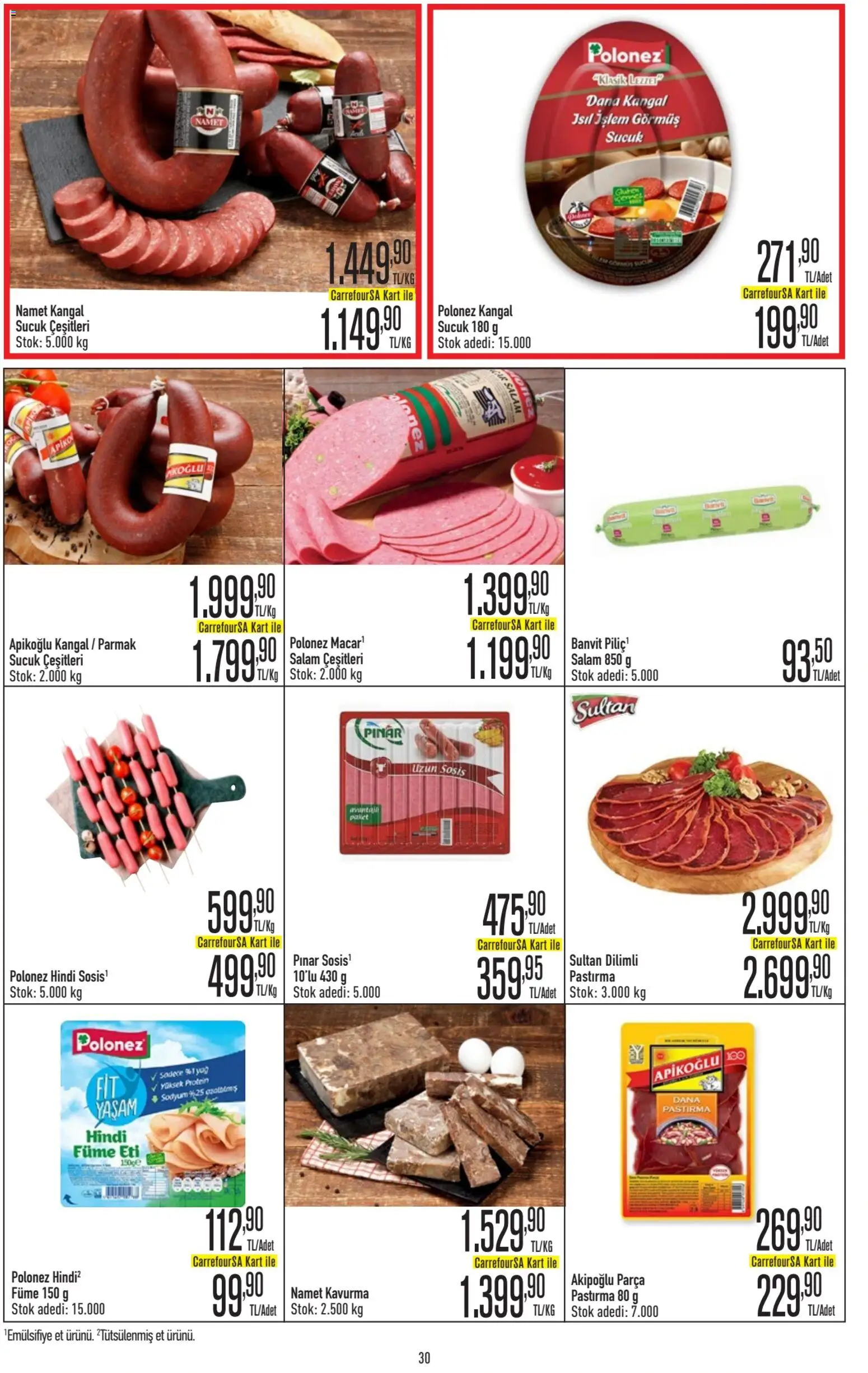 CarrefourSA Katalog - 05.01.2026 tarihinden itibaren geçerlidir | Sayfa: 31 | Ürünler: Salam, Sosis, Hindi füme, Sucuk