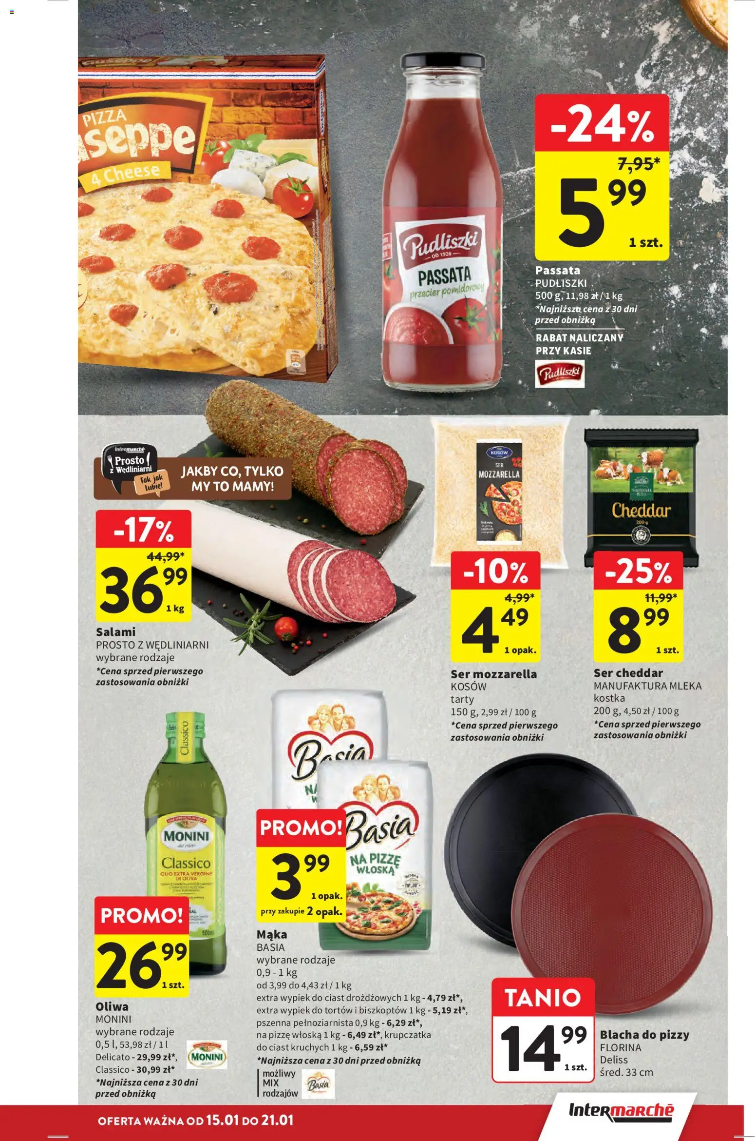 Intermarche Gazetka od 15.01.2026 | Strona: 31 | Produkty: Przecier pomidorowy, Mleka, Ser, Mozzarella