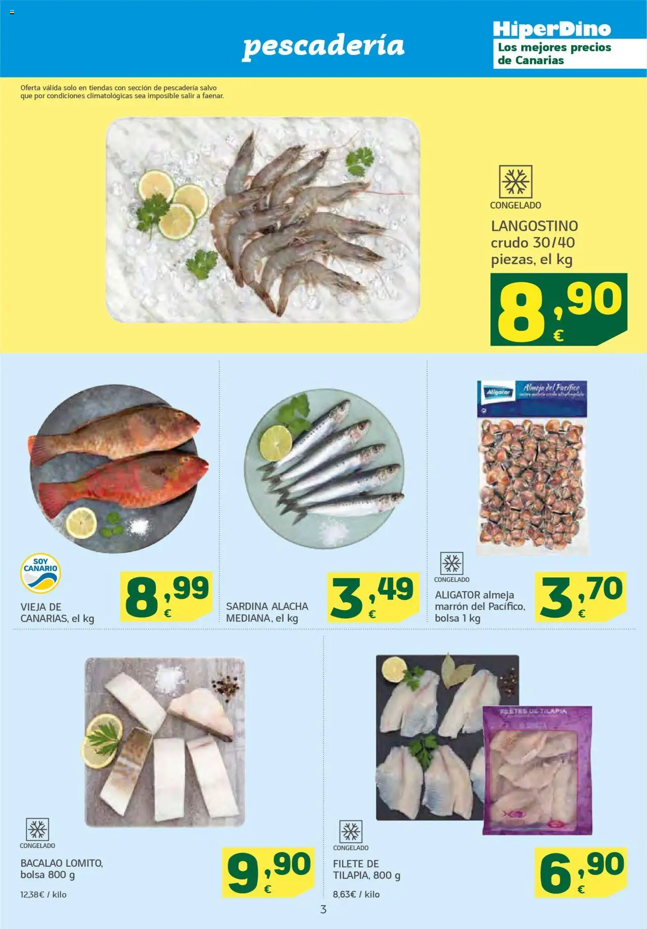 HiperDino folleto │ válido desde el 26.08.2025 | Página: 3 | Productos: Bolsa, Filete, Langostino