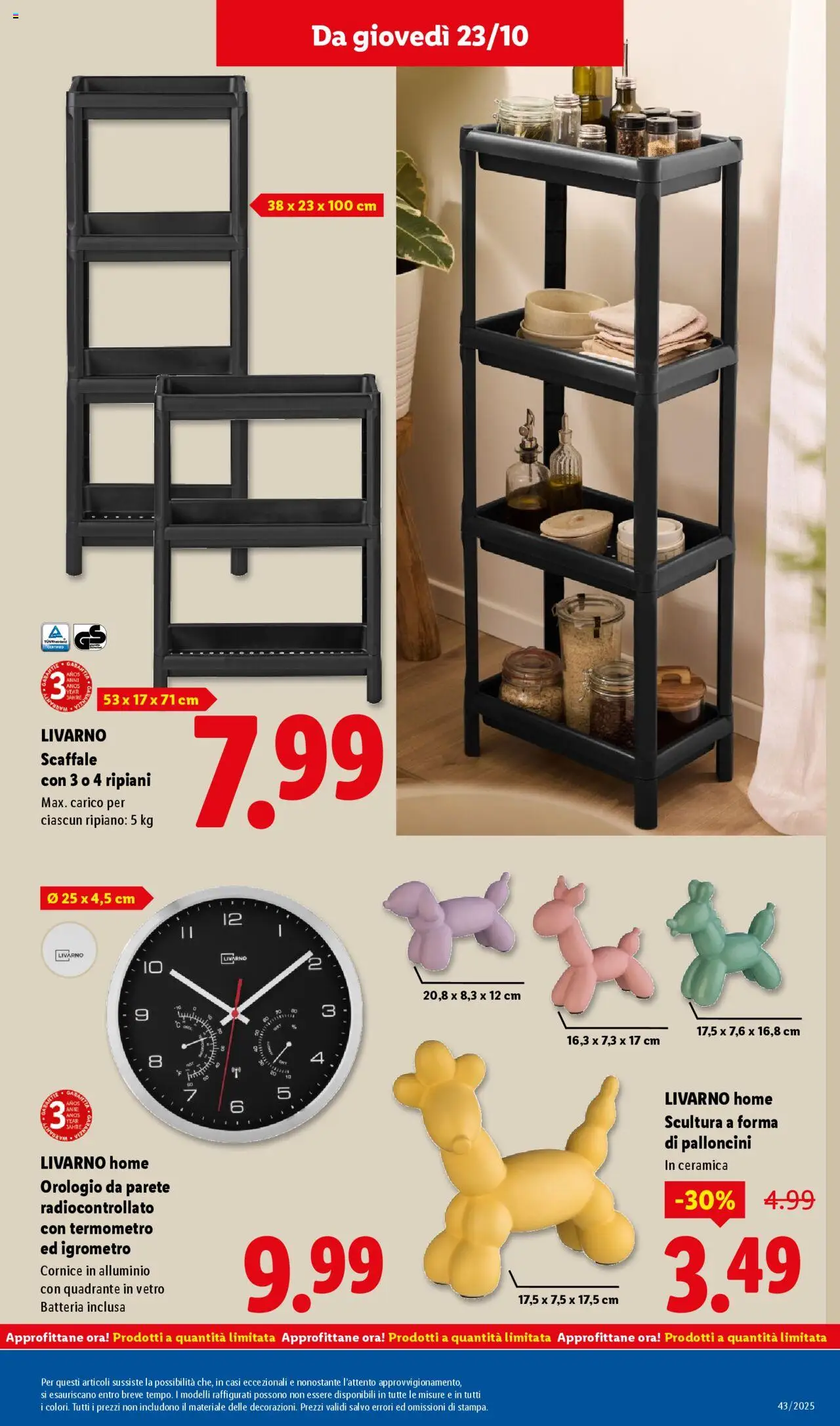 Volantino Lidl del 20.10.2025 | Pagina: 49 | Prodotti: Ripiano, Orologio, Scaffale, Termometro