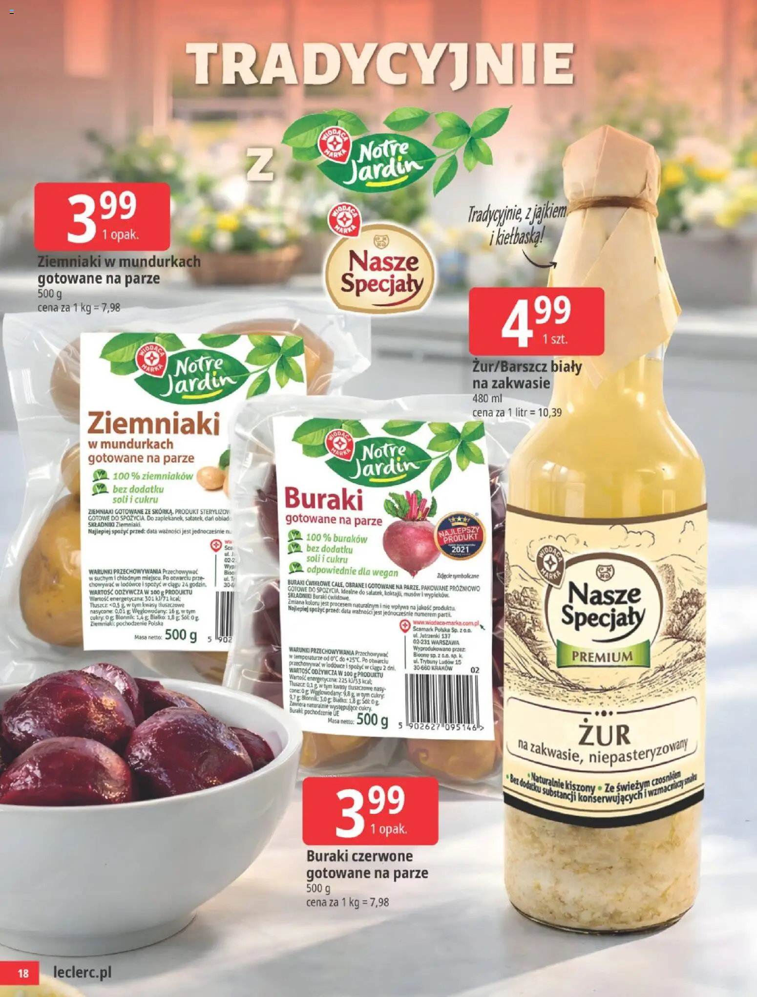 E.Leclerc gazetka - Wielkanoc od 24.03.2026 | Strona: 18 | Produkty: Buraki, Warka, Ziemniaki, Sól