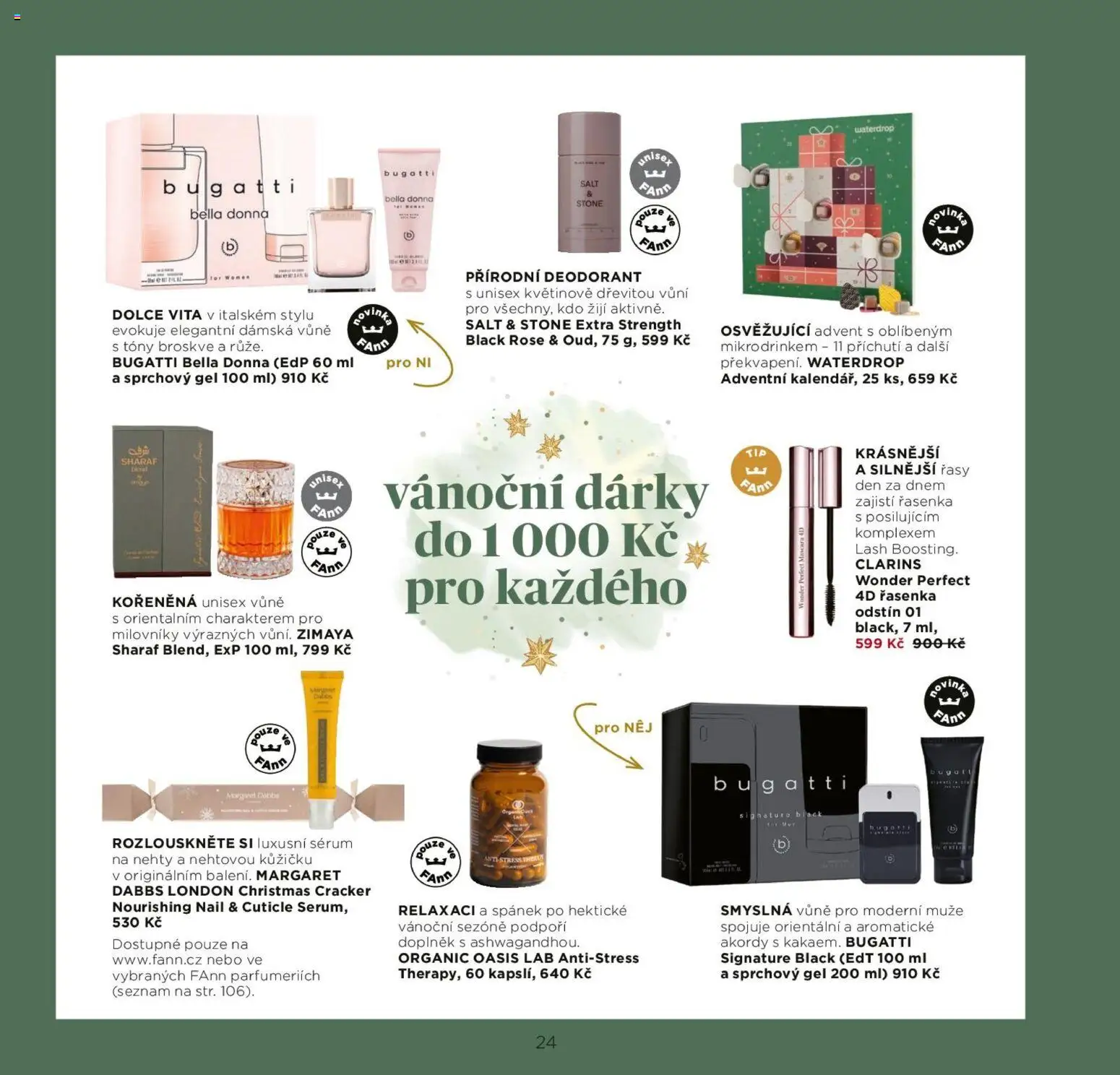 FAnn katalog Vánoce 2025 od 30.10.2025 | Strana: 24 | Produkty: Sprchový gel, Deodorant, Bugatti, Nehty