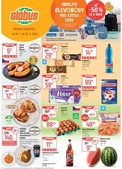 Globus leták od 16.07.2025 | Strana: 1 | Produkty: Meloun, Voda, Pivo, Pekárna