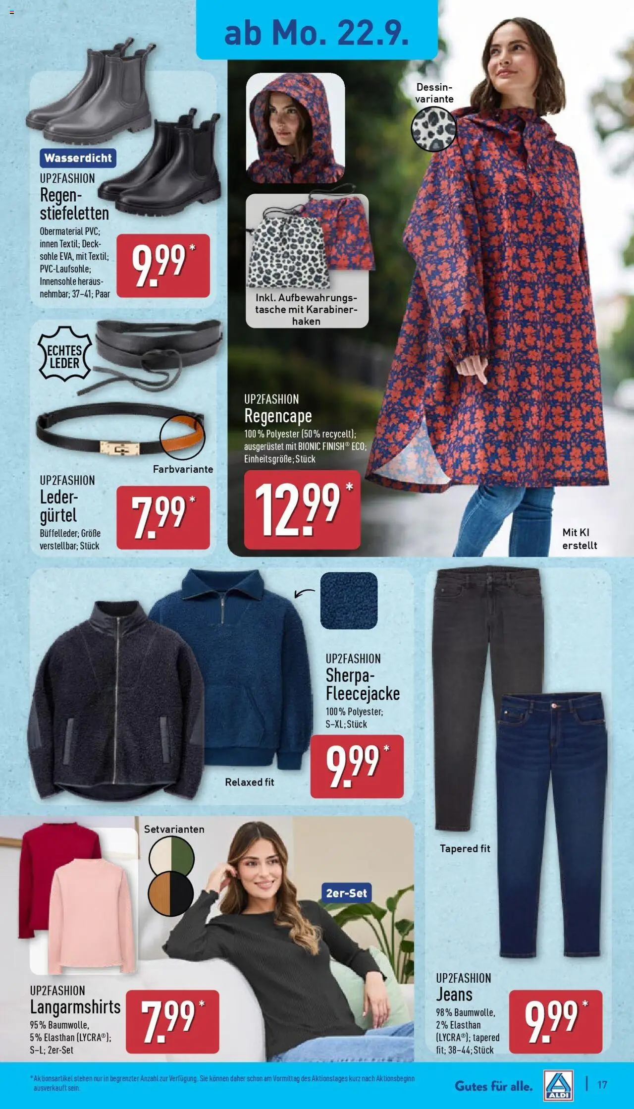Aldi - ALDI Nord: Wochenangebote – gültig ab 21.09.2025 | Seite: 21 | Produkte: Tasche, Up2fashion, Gürtel, Jeans