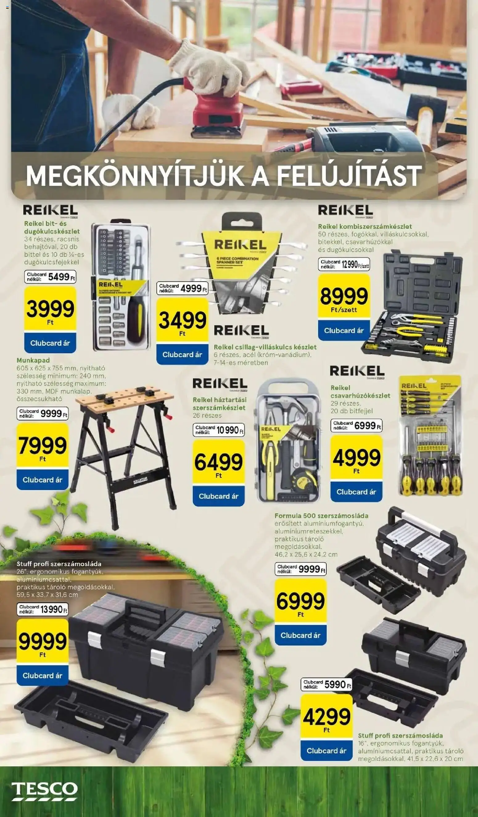 Tesco akciós ujság - amely érvényes a következő dátumtól: 08.04.2026 | Oldal: 16 | Termékek: Munkapad, Szerszámosláda