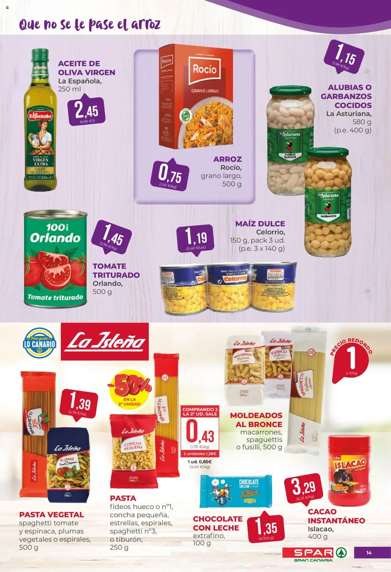 Spar folleto │ válido desde el 22.08.2025 | Página: 14 | Productos: Leche, Aceite, Chocolate, Pasta