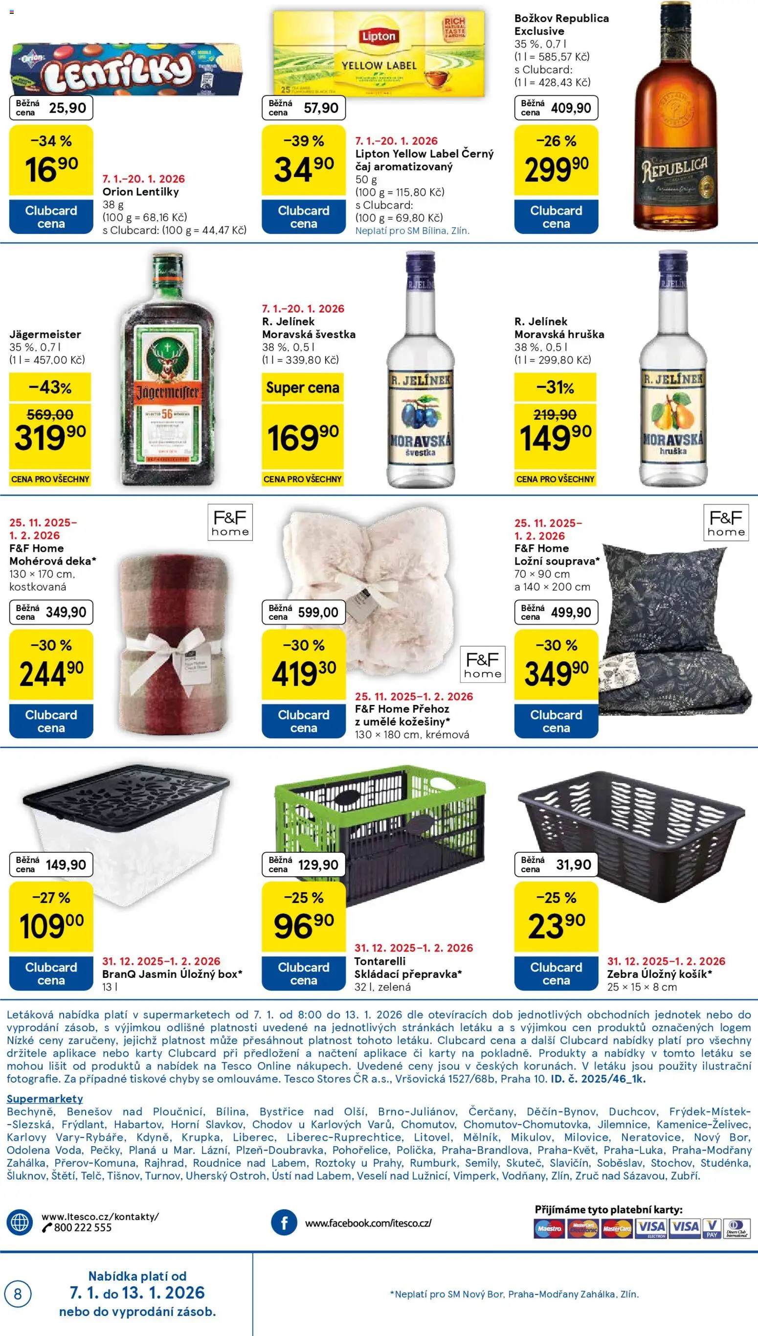 Tesco leták - Supermarket od 07.01.2026 | Strana: 8 | Produkty: Čaj, Brandy, Lentilky Orion, Lentilky