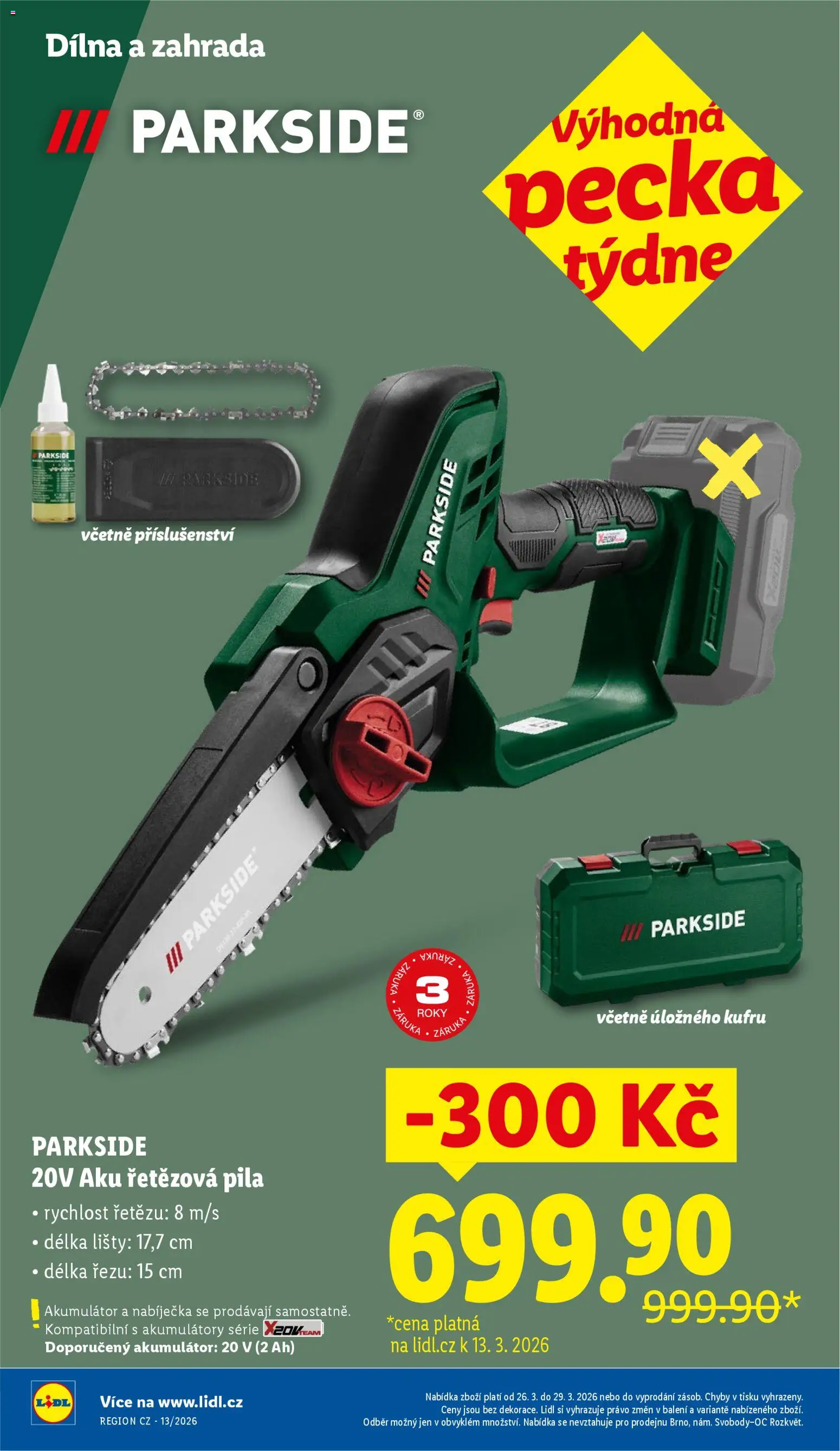 Lidl leták od 26.03.2026 | Strana: 6 | Produkty: Parkside, Zahrada, Aku řetězová pila, Pila