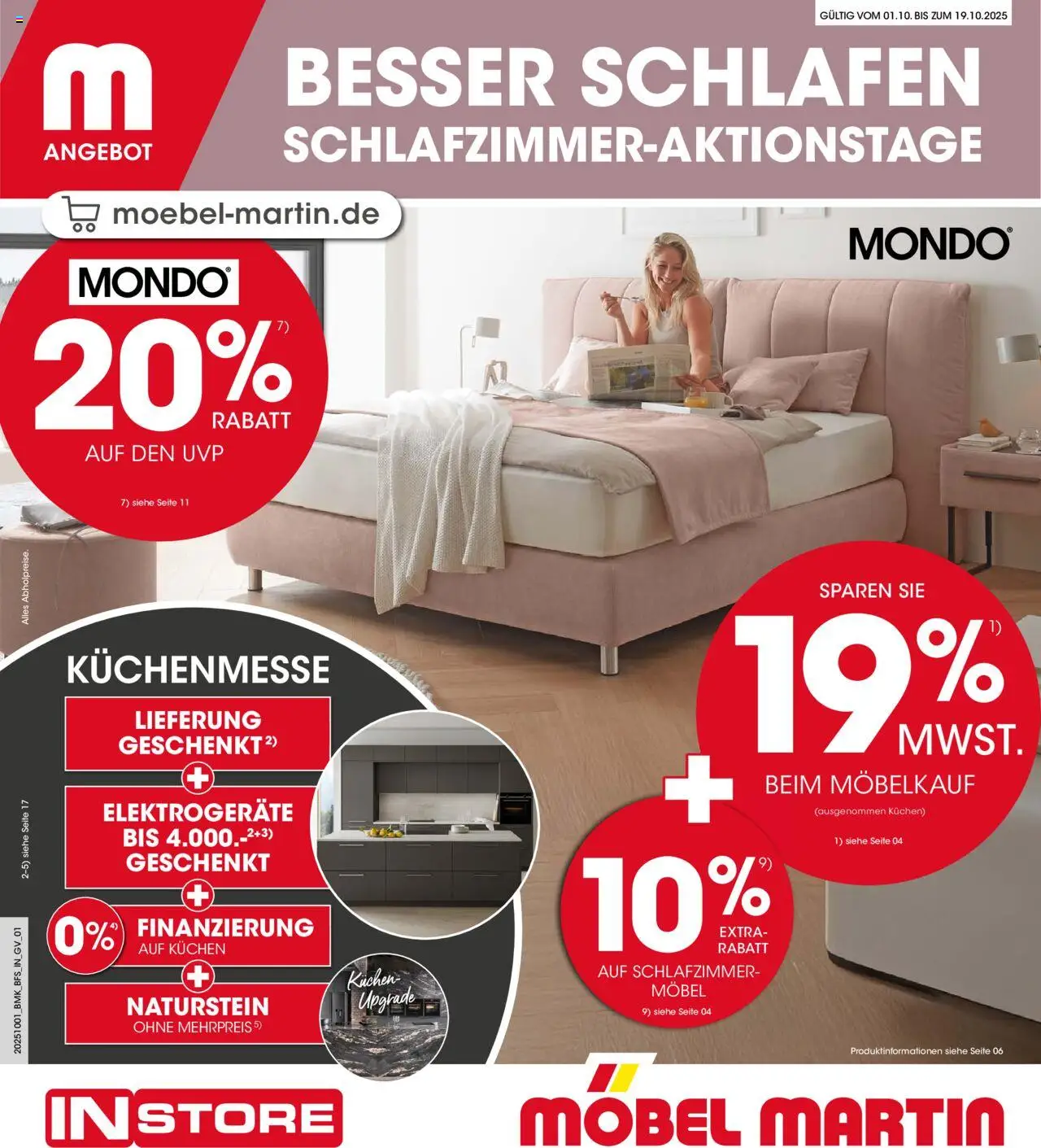 Möbel Martin Prospekt Besser schlafen	  – gültig ab 01.10.2025 | Seite: 1 | Produkte: Kuchen