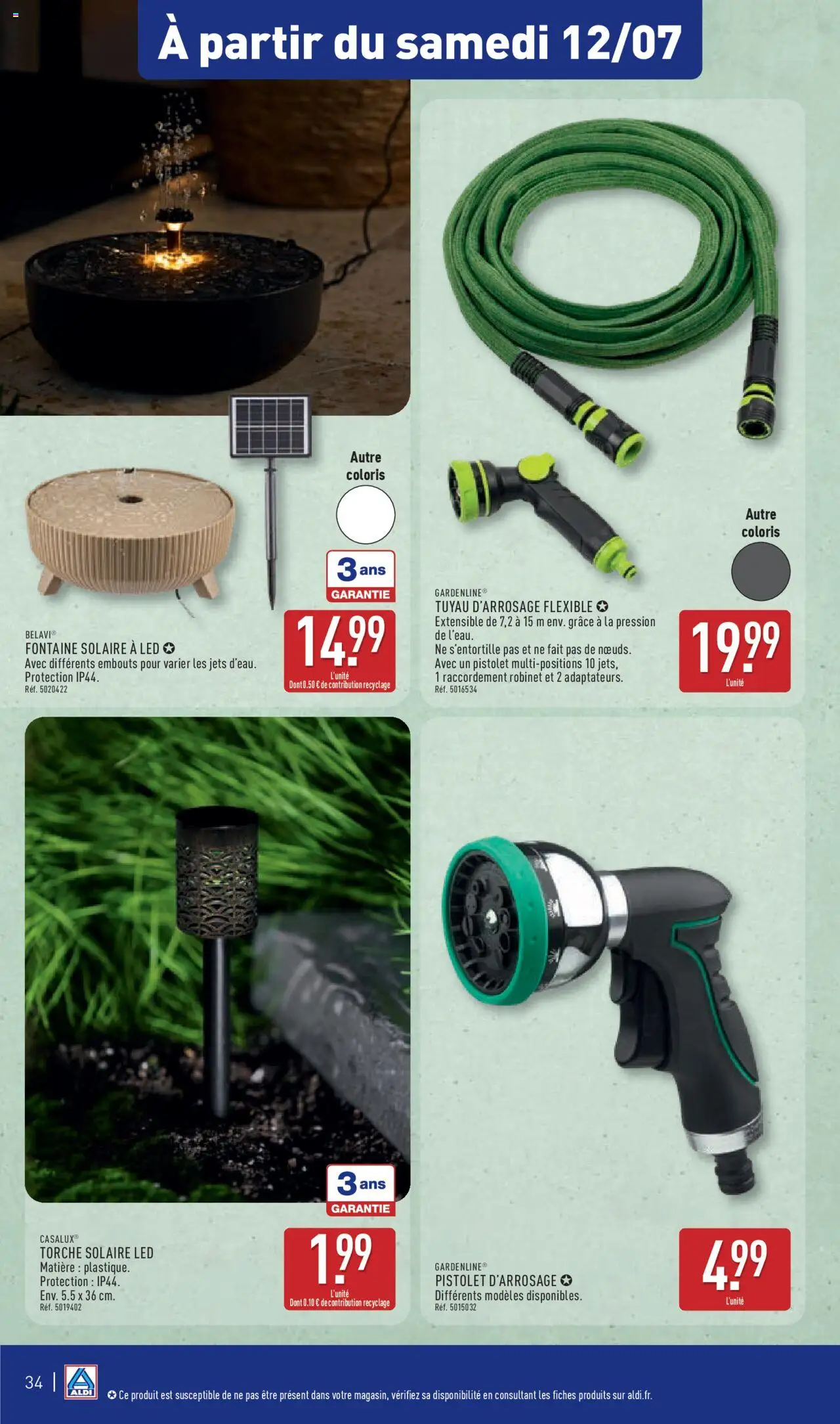  | Page: 36 | Produits: Robinet, Fontaine solaire, Tuyau, Tuyau d’arrosage