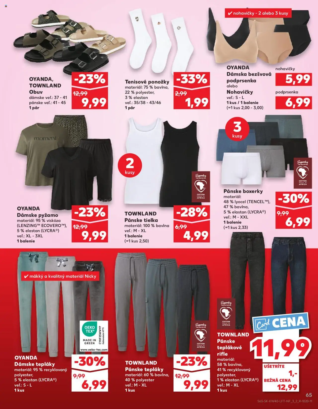 Nové Kaufland akcie – leták je platný od 02.10.2025 | Strana: 65 | Produkty: Nohavičky, Podprsenka, Pyžamo, Boxerky