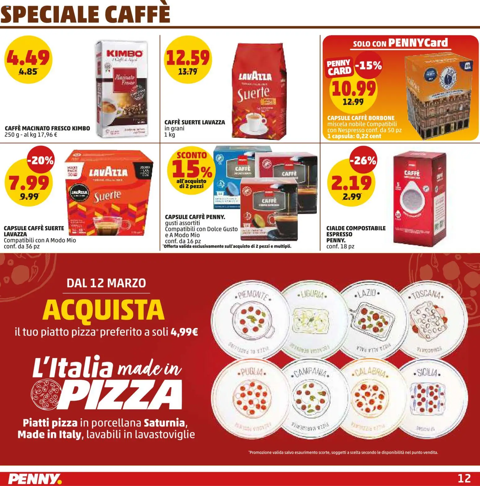 Volantino PENNY del 12.03.2026 | Pagina: 12 | Prodotti: Caffè, Lavastoviglie, Lavazza, Macinato