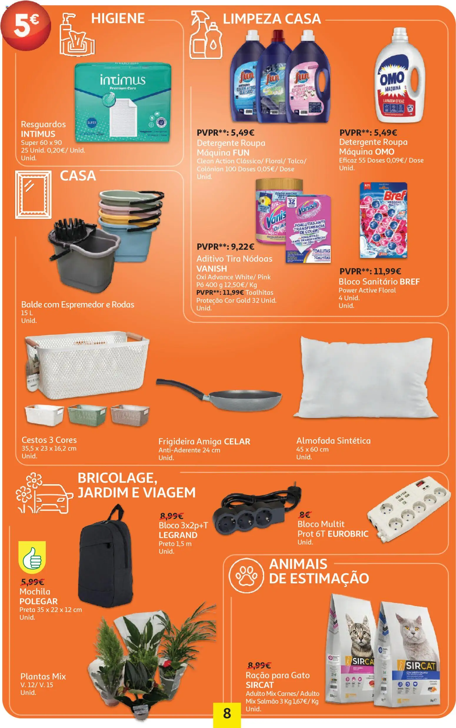 Auchan - Preços Redondos │ válido de 06.04.2026 | Página: 8 | Produtos: Mochila, Balde, Frigideira, Salmão
