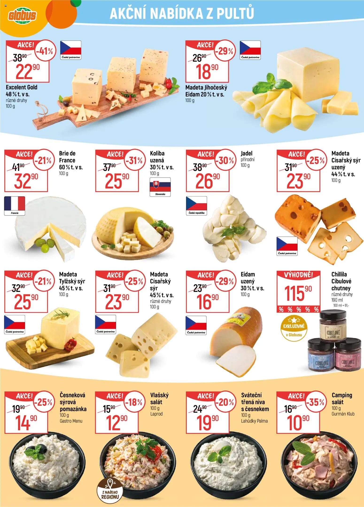 Globus leták - České Budějovice od 12.11.2025 | Strana: 9 | Produkty: Salát, Pomazánka, Brie, Niva