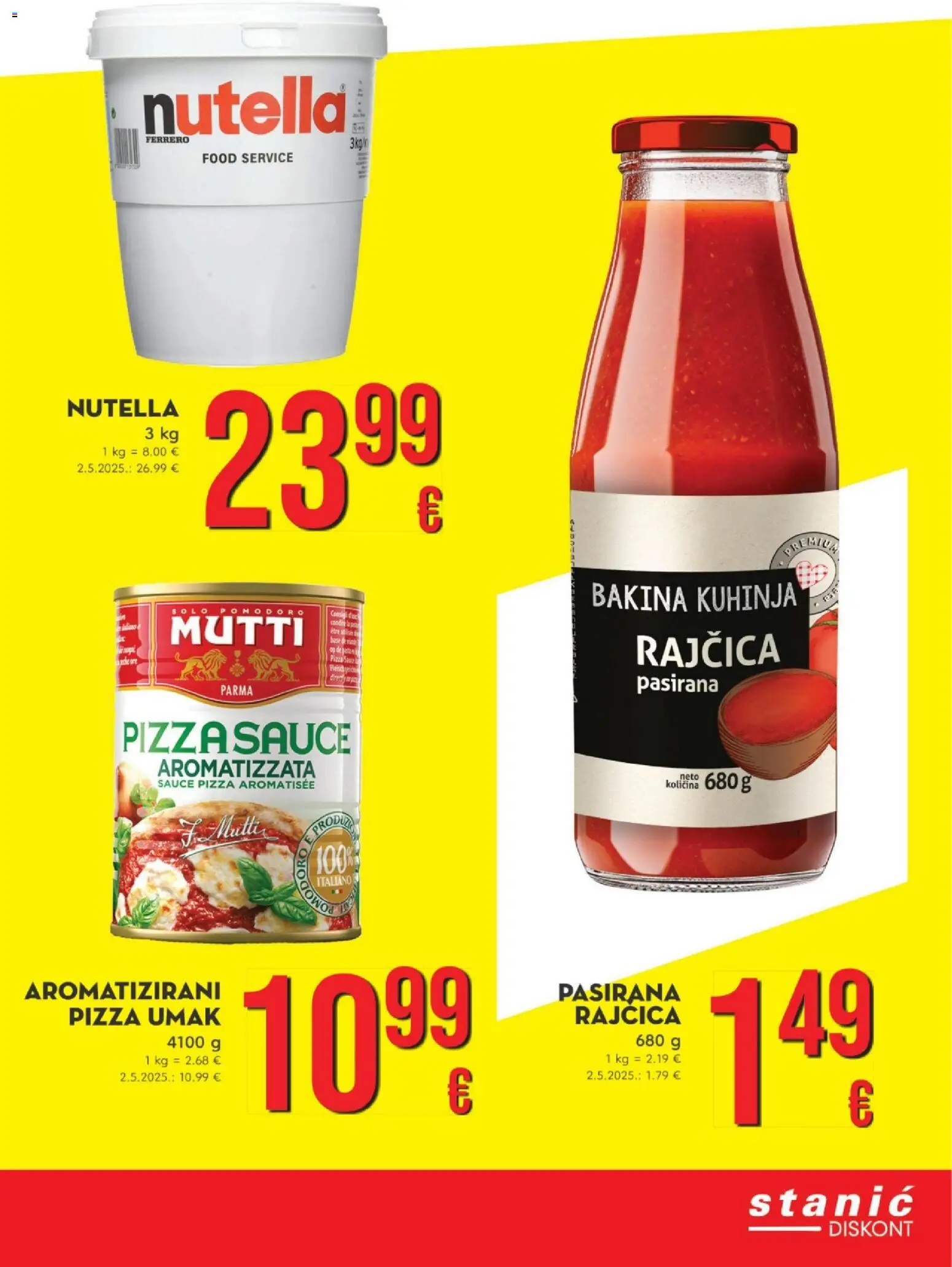 Stanić Diskont katalog | vrijedi od 22.12.2025 | Stranica: 6 | Proizvodi: Nutella, Umak, Rajčica, Kuhinja