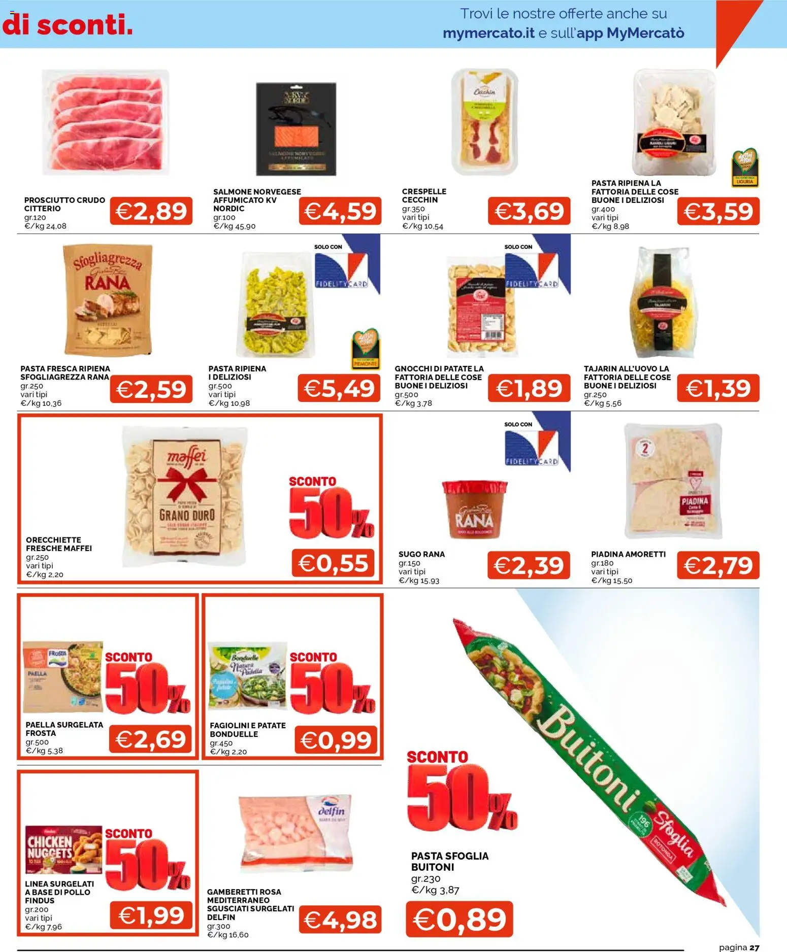 Volantino Mercatò del 26.02.2026 | Pagina: 27 | Prodotti: Gnocchi, Sugo, Paella, Gamberetti