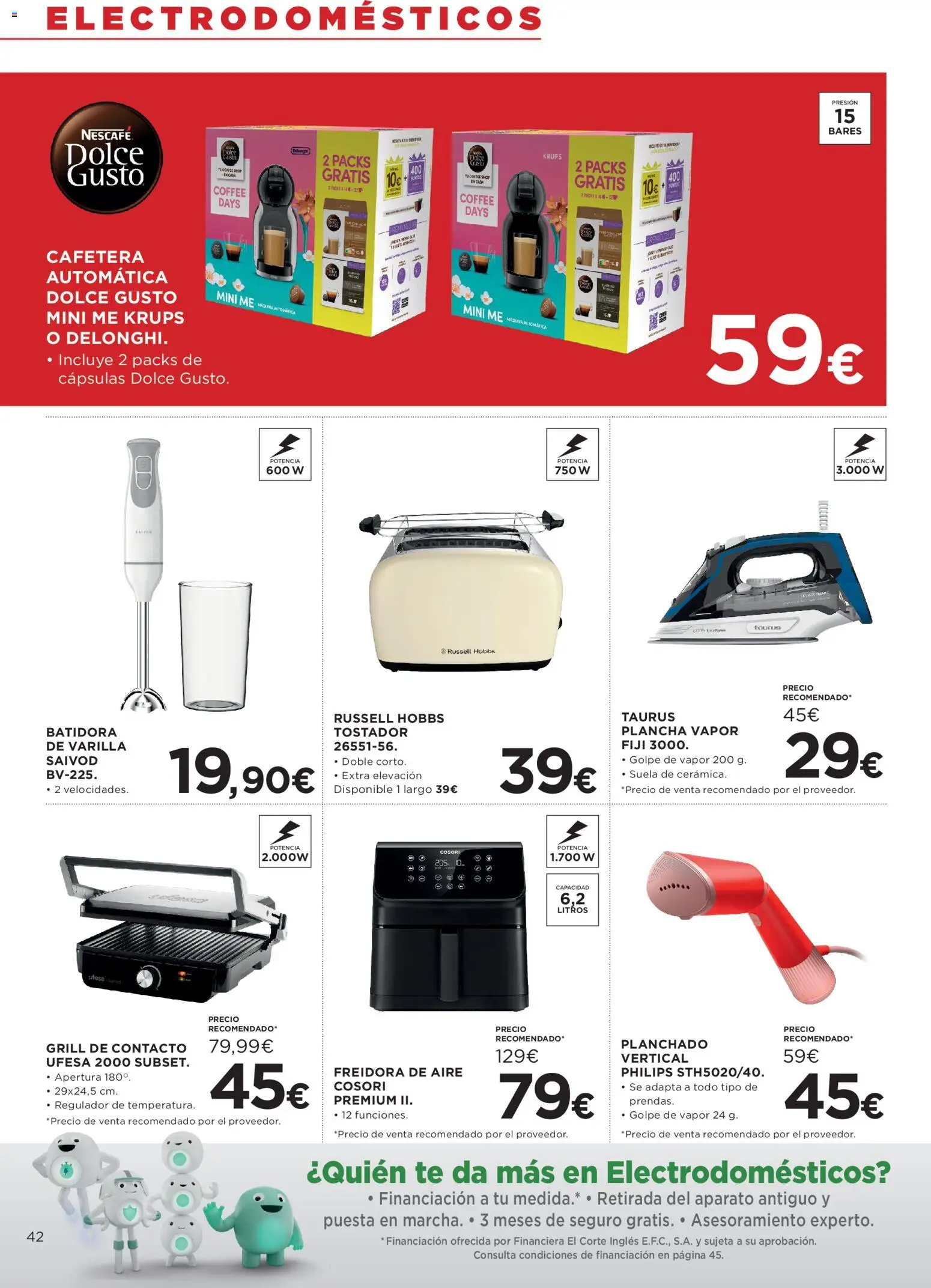 Hipercor catálogo │ válido desde el 23.04.2026 | Página: 42 | Productos: Té, Batidora, Tostador, Freidora