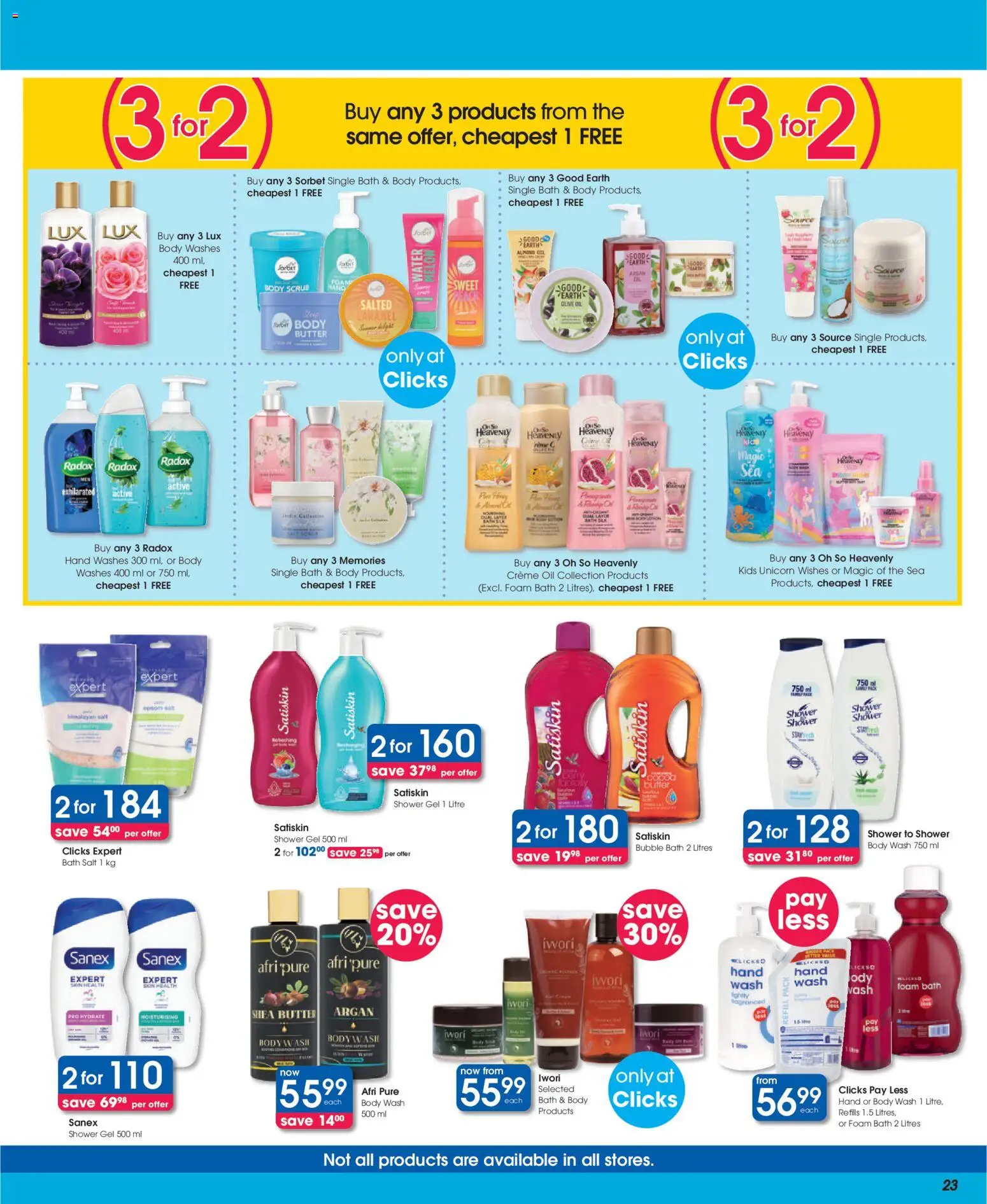 New Clicks catalogue – valid from 25.02.2026 | Page: 23 | Products: Shower, Butter, Shower gel, Caramel
