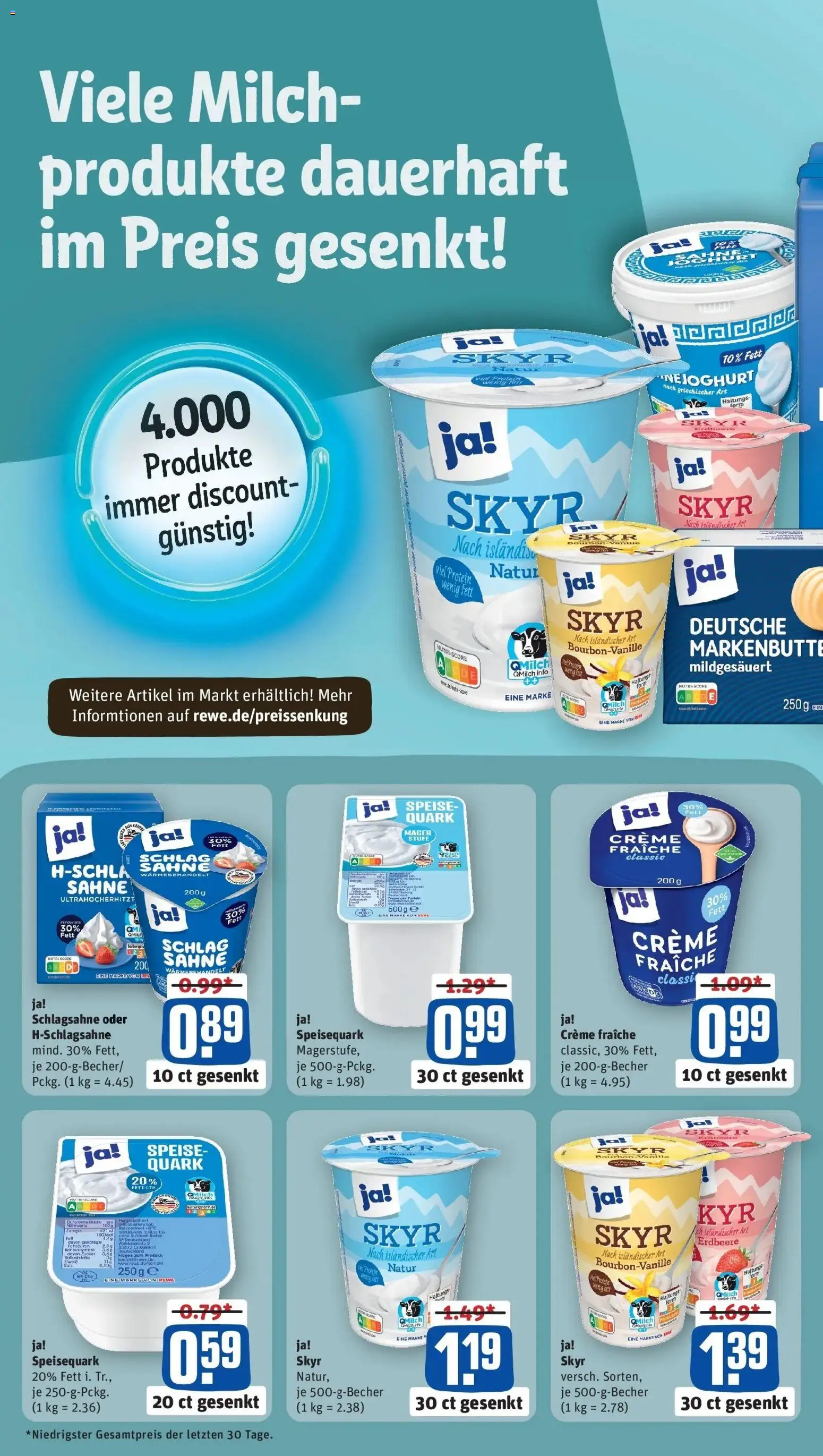 Rewe prospekt Langen (Hessen)	 – gültig ab 23.11.2025 | Seite: 2 | Produkte: Quark, Creme, Skyr, Sahne