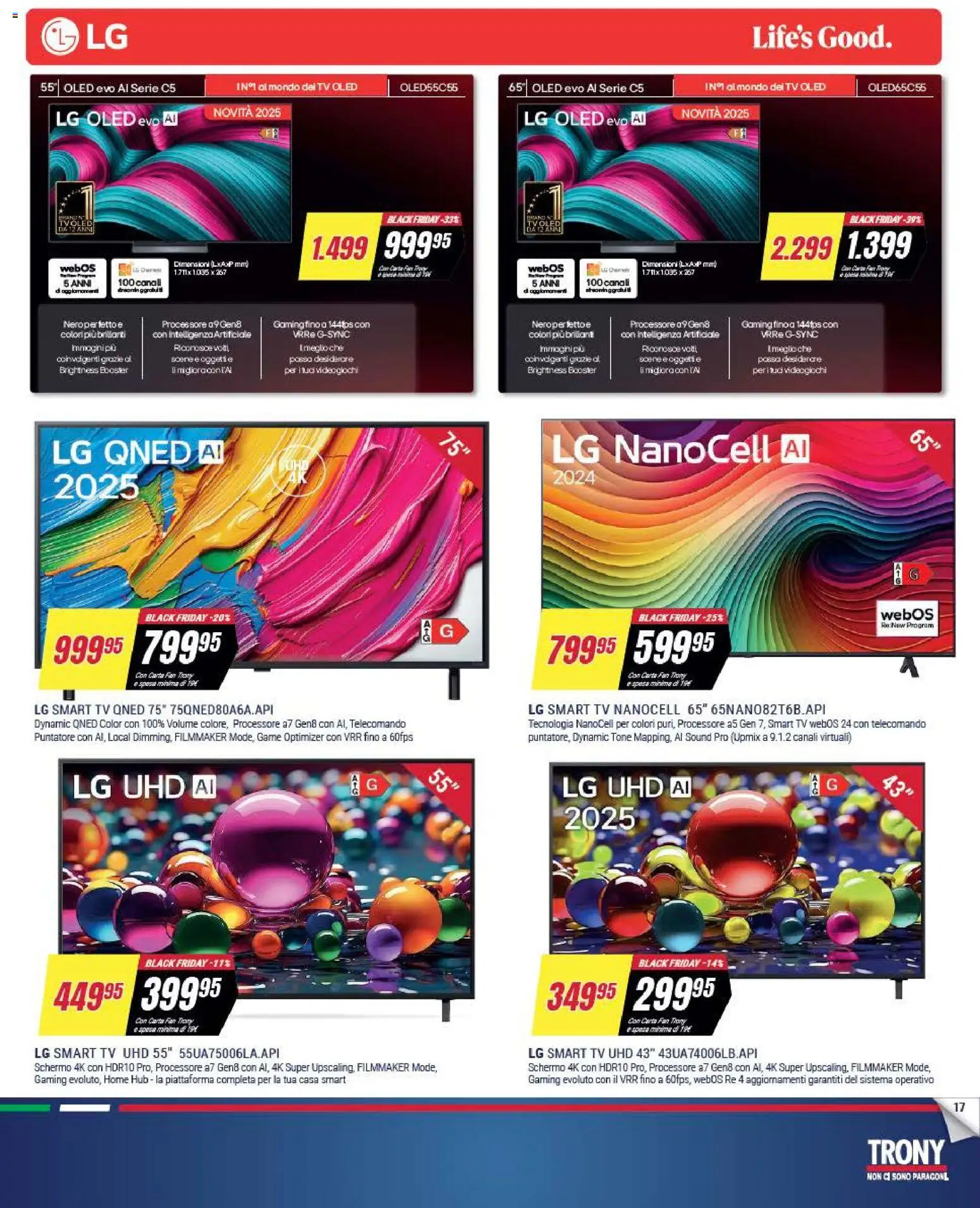 Volantino Trony volantino Calabria del 19.03.2026 | Pagina: 17 | Prodotti: Schermo, Telecomando, smart TV, Fan